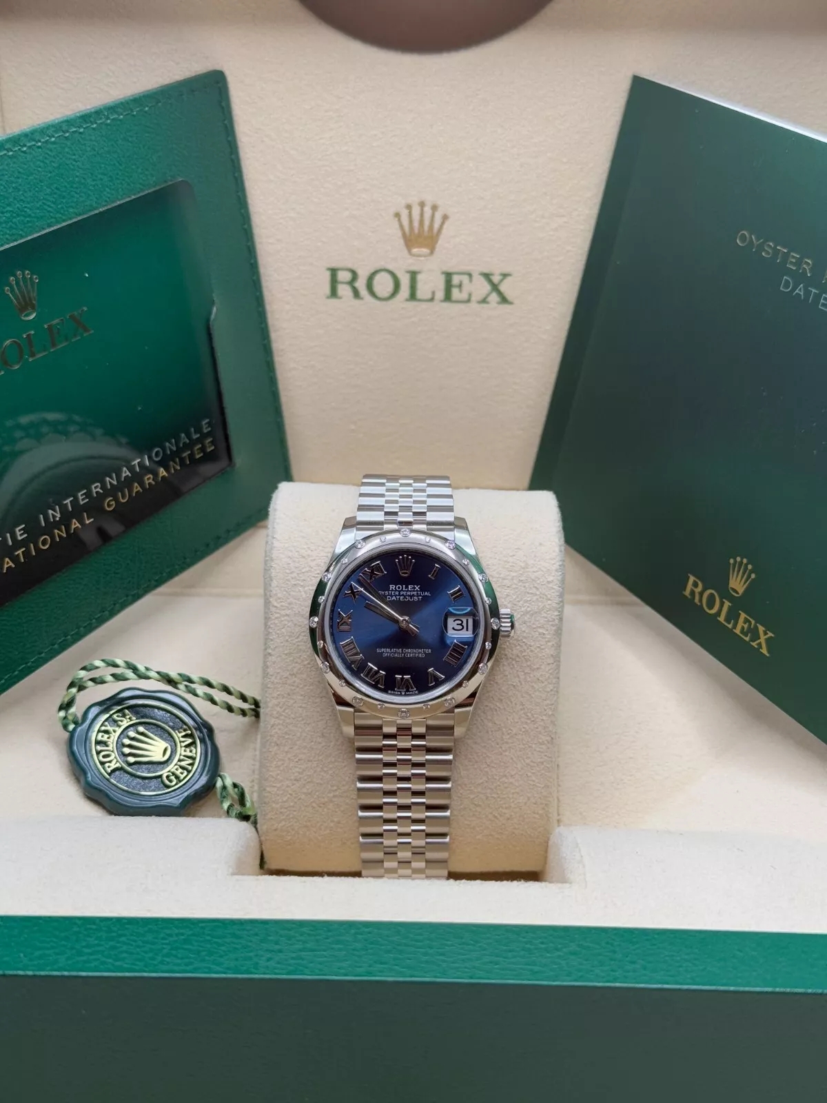 【Super Clone】ROLEX Datejust m278344-0035/0036 Bright Blue Dial 31mm Domed Diamond Oyster Watch