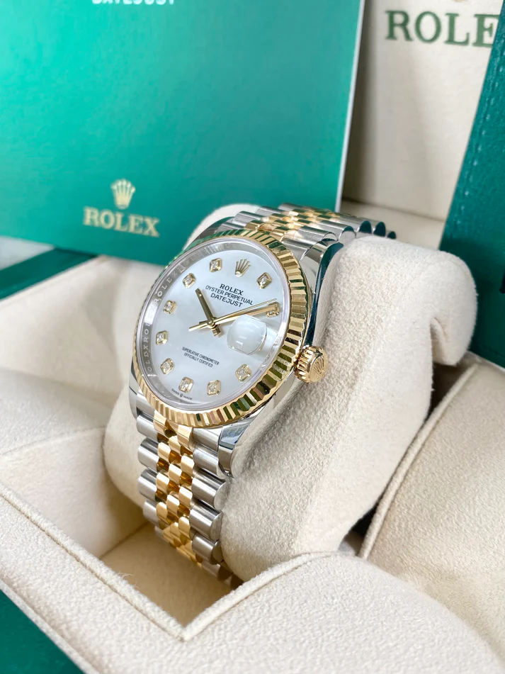 【Super Clone】ROLEX  Datejust 36mm 126233 MOP Diamond Dial Jubilee Two-Tone Bracelet Watch