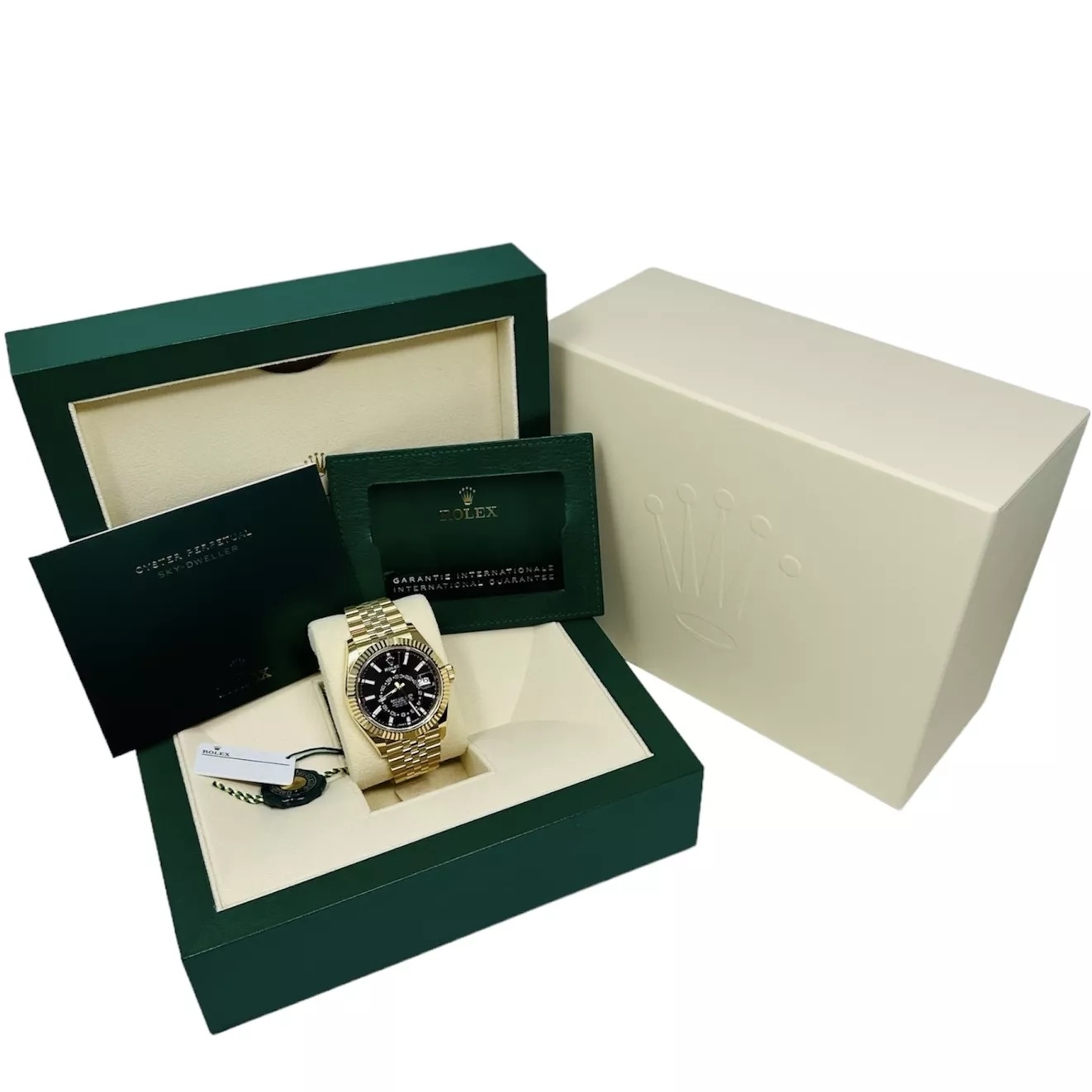 【Super Clone】ROLEX Sky-Dweller 42mm 336938-0002/0005 Yellow Gold Black Dial Oyster