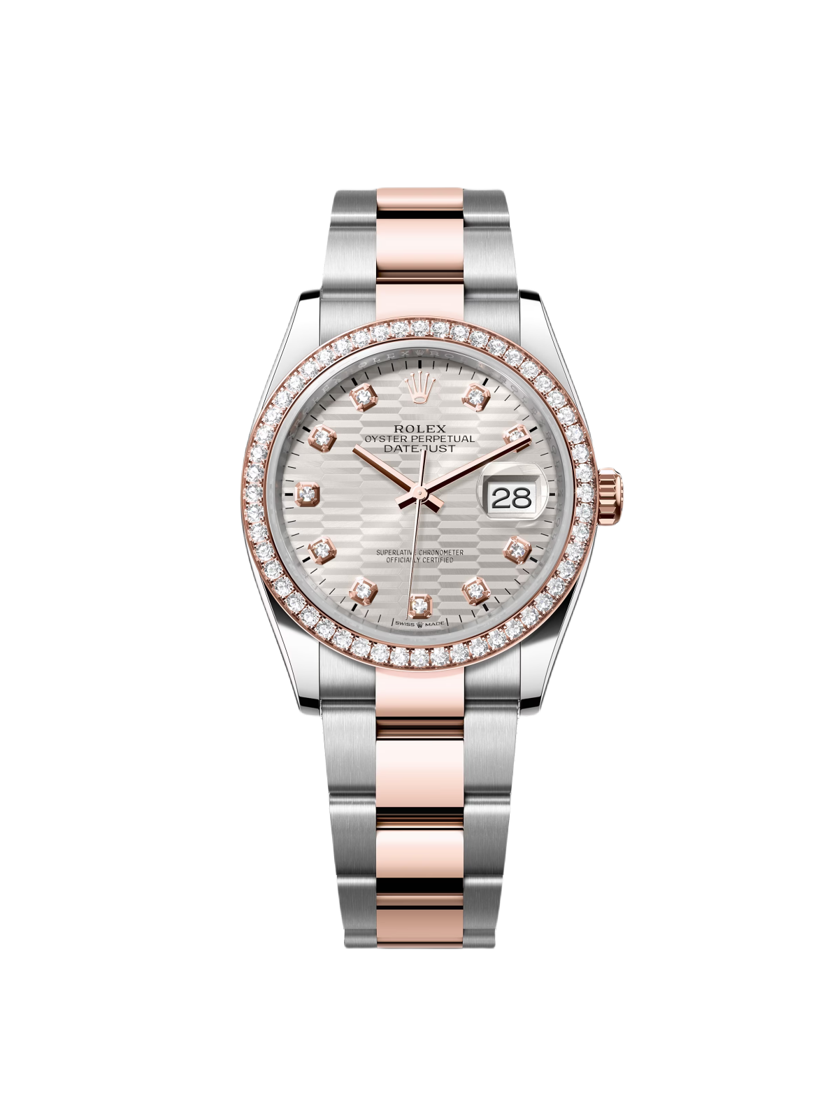 【Super Clone】ROLEX  Datejust 36mm 126281 Silver Palm Index Dial Jubilee Bracelet