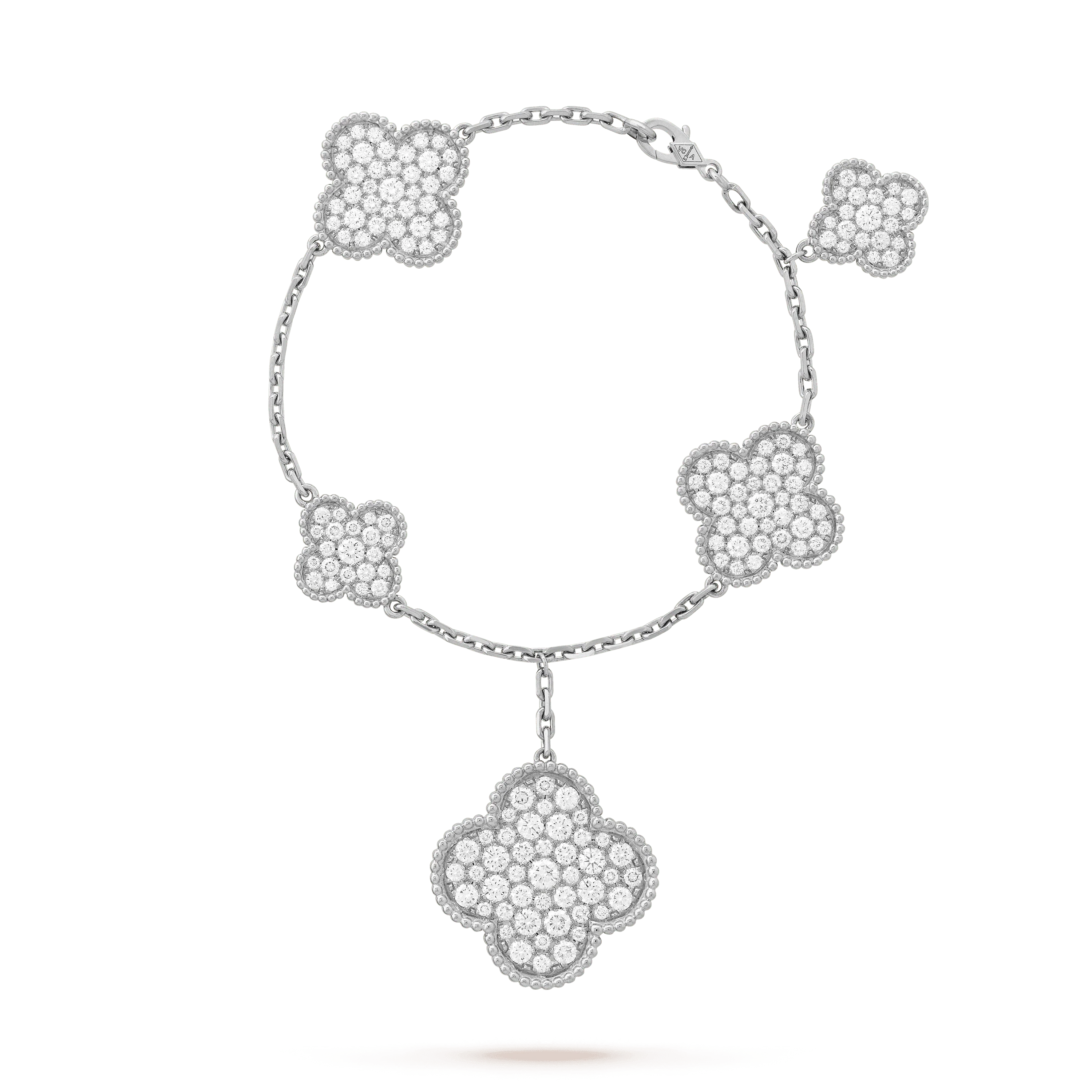 Regalia jewelryCLOVER 6 MOTIFS SILVER DIAMOND BRACELET