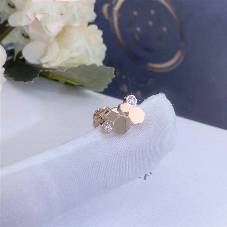 Regalia jewelryBEE LOVE PINK GOLD DIAMOND EARRINGS