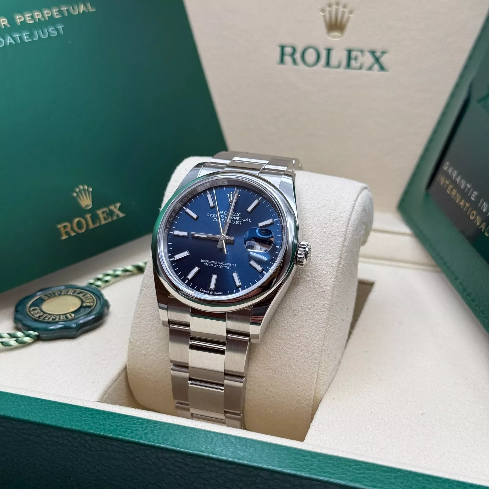 【Super Clone】ROLEX  Datejust 36mm 126200 Stainless Steel Blue Dial Oyster Watch
