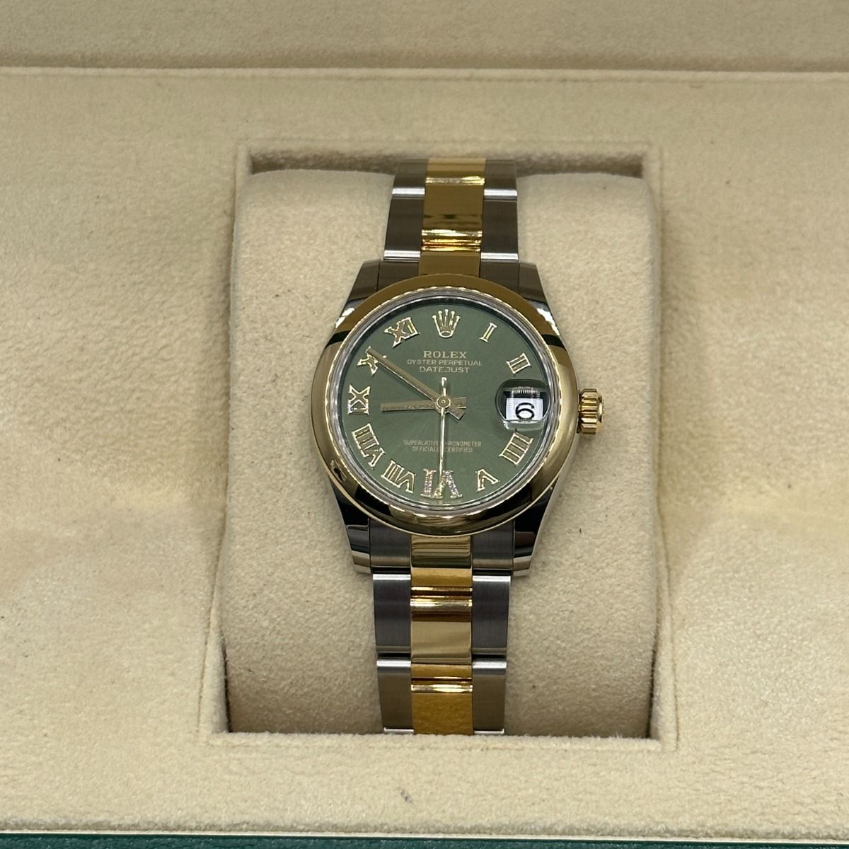 【Super Clone】ROLEX Datejust m278243-0015/0016 31mm Olive Green Dial Yellow Rolesor Oyster Watch