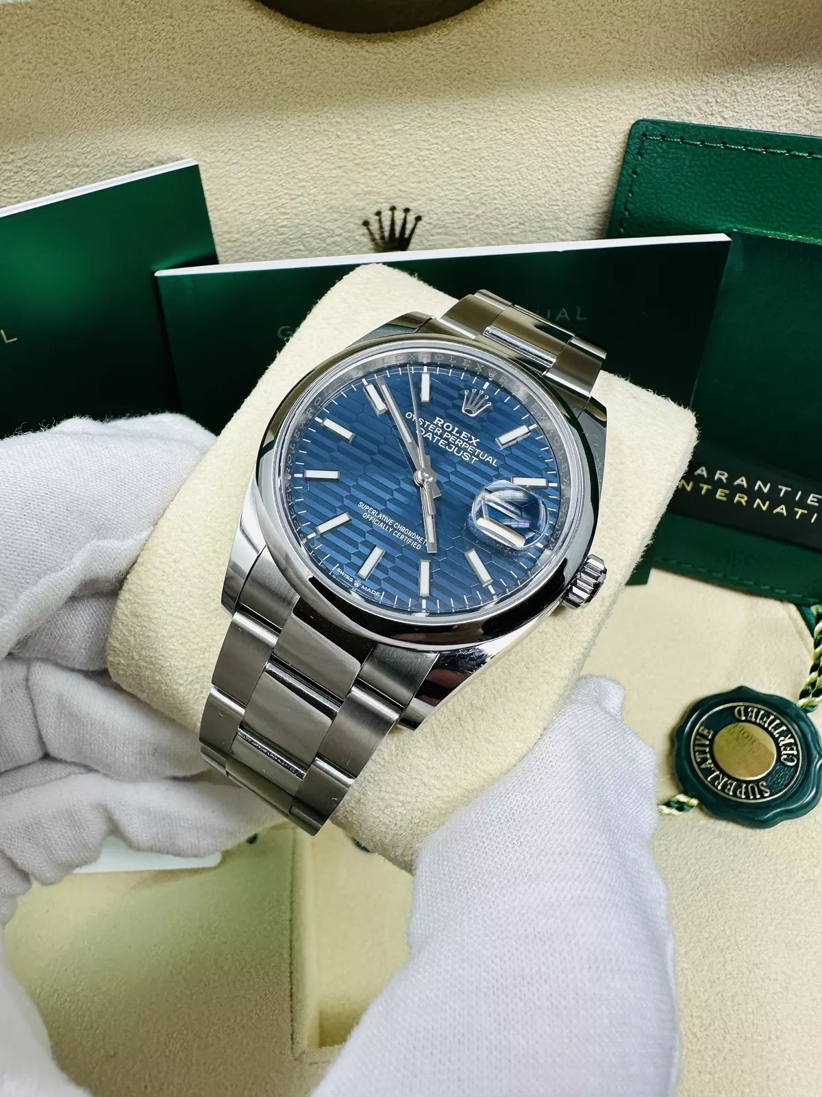 【Super Clone】ROLEX  Datejust 36mm 126200 Oyster Perpetual Blue Fluted Motif Dial Jubilee Stainless Steel