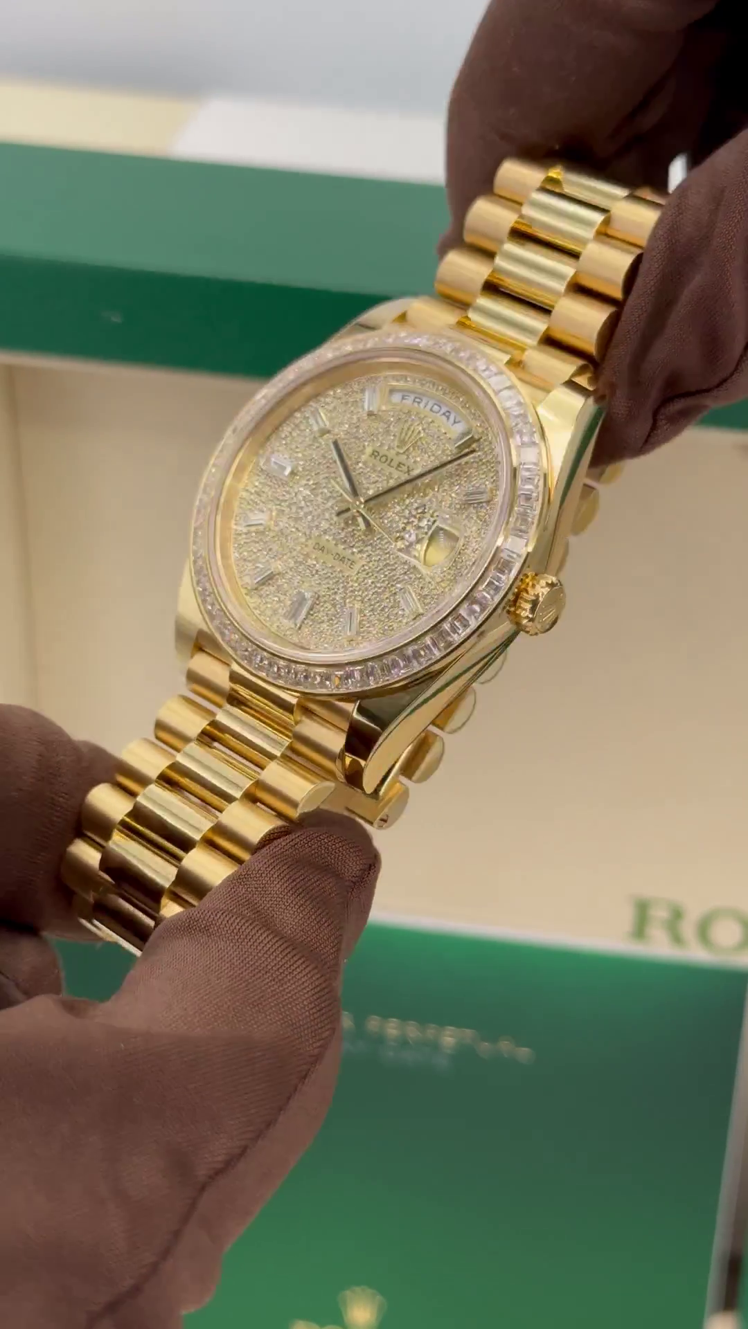 【Super Clone】ROLEX Day-Date 40mm 228398TBR-0036 Diamond Paved Dial President Watch