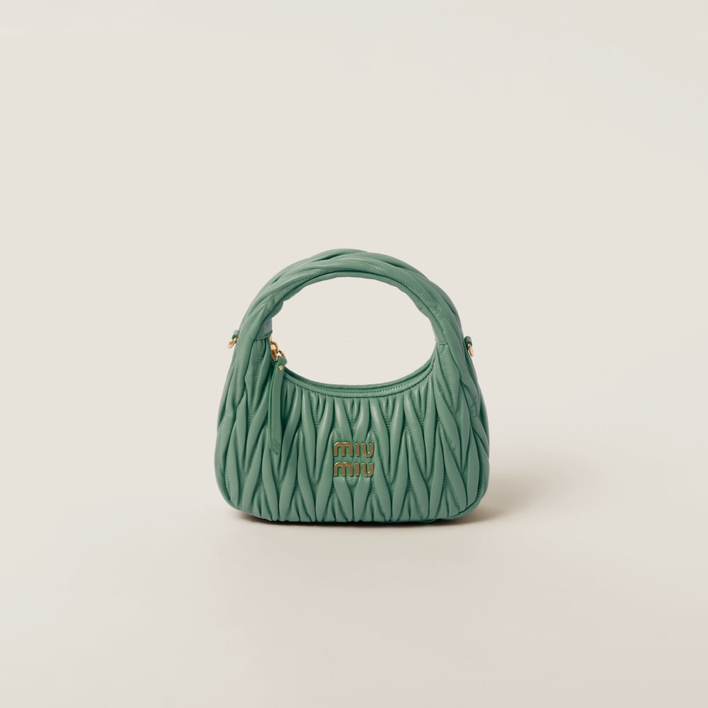 Wander matelassé nappa leather hobo bag