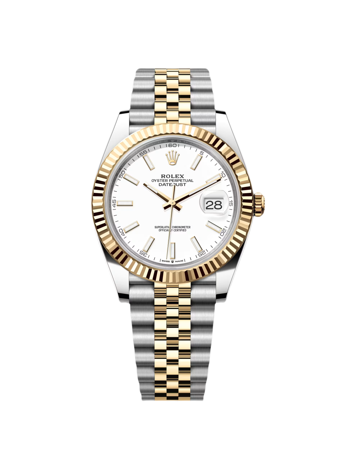 【Super Clone】ROLEX  Datejust 41mm 126333 White Index Oyster Steel and Yellow Gold Mens Watch