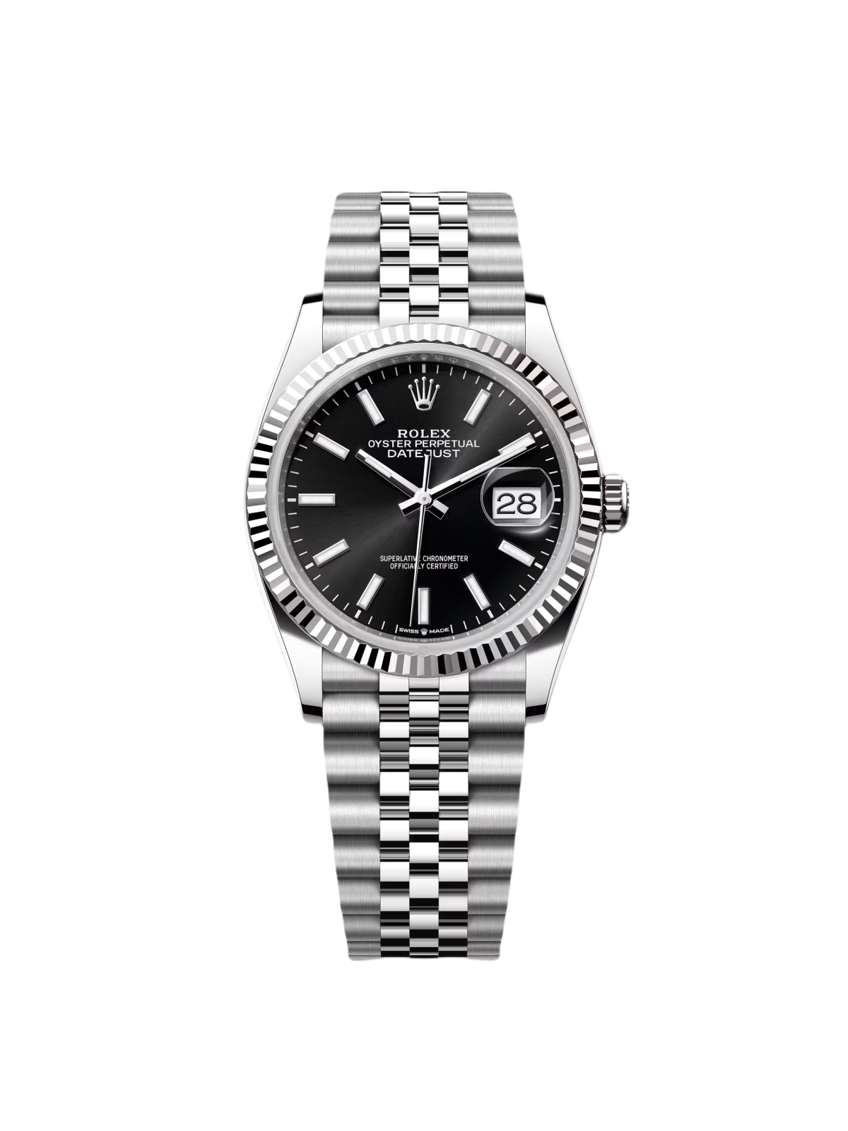 【Super Clone】 ROLEX  Datejust 36mm 126234 Black Index Jubilee Stainless Steel Mens Watch