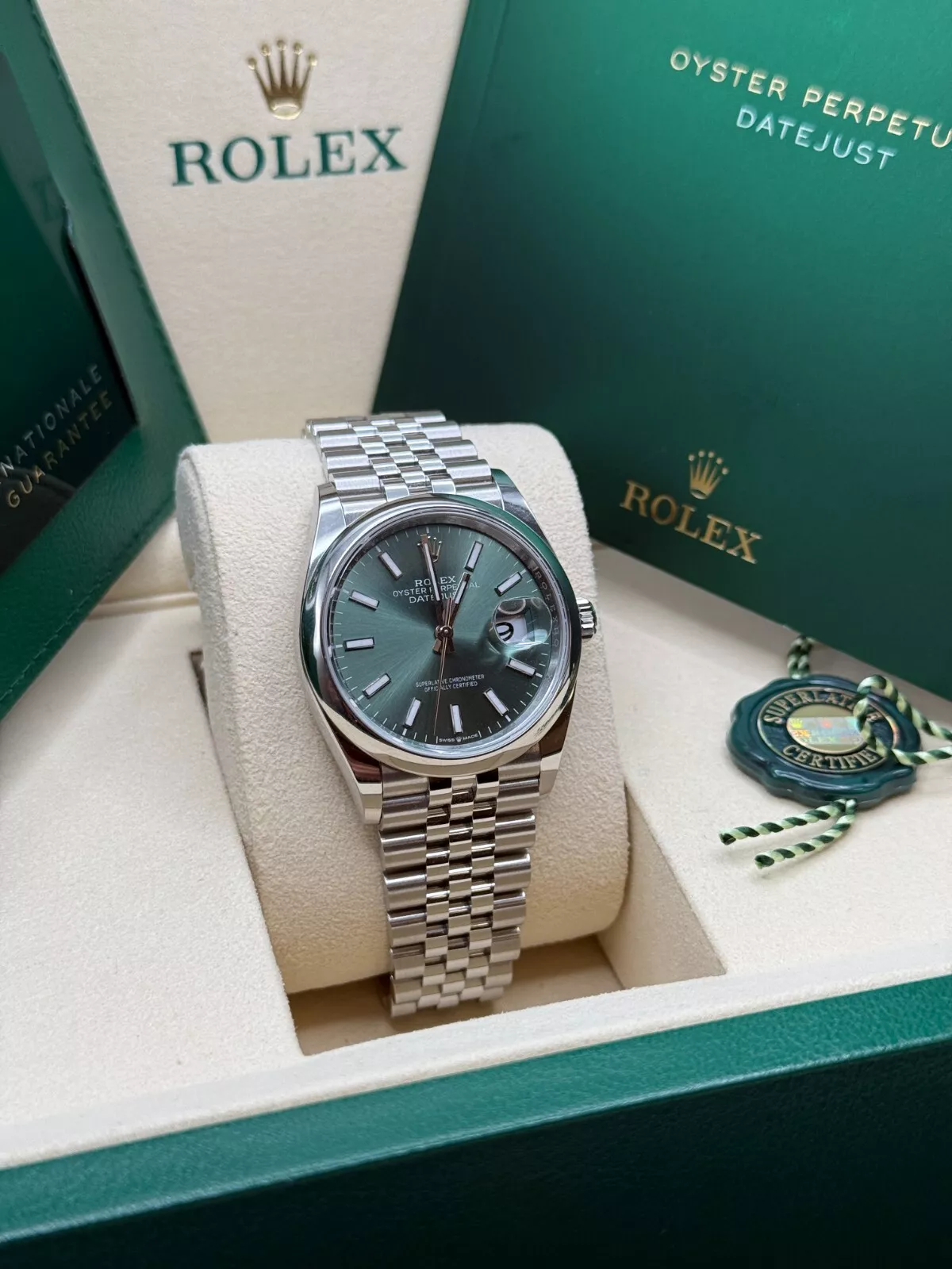 【Super Clone】ROLEX  Datejust 36mm 126200 Mint Green Dial Stainless Steel Oyster Bracelet Watch