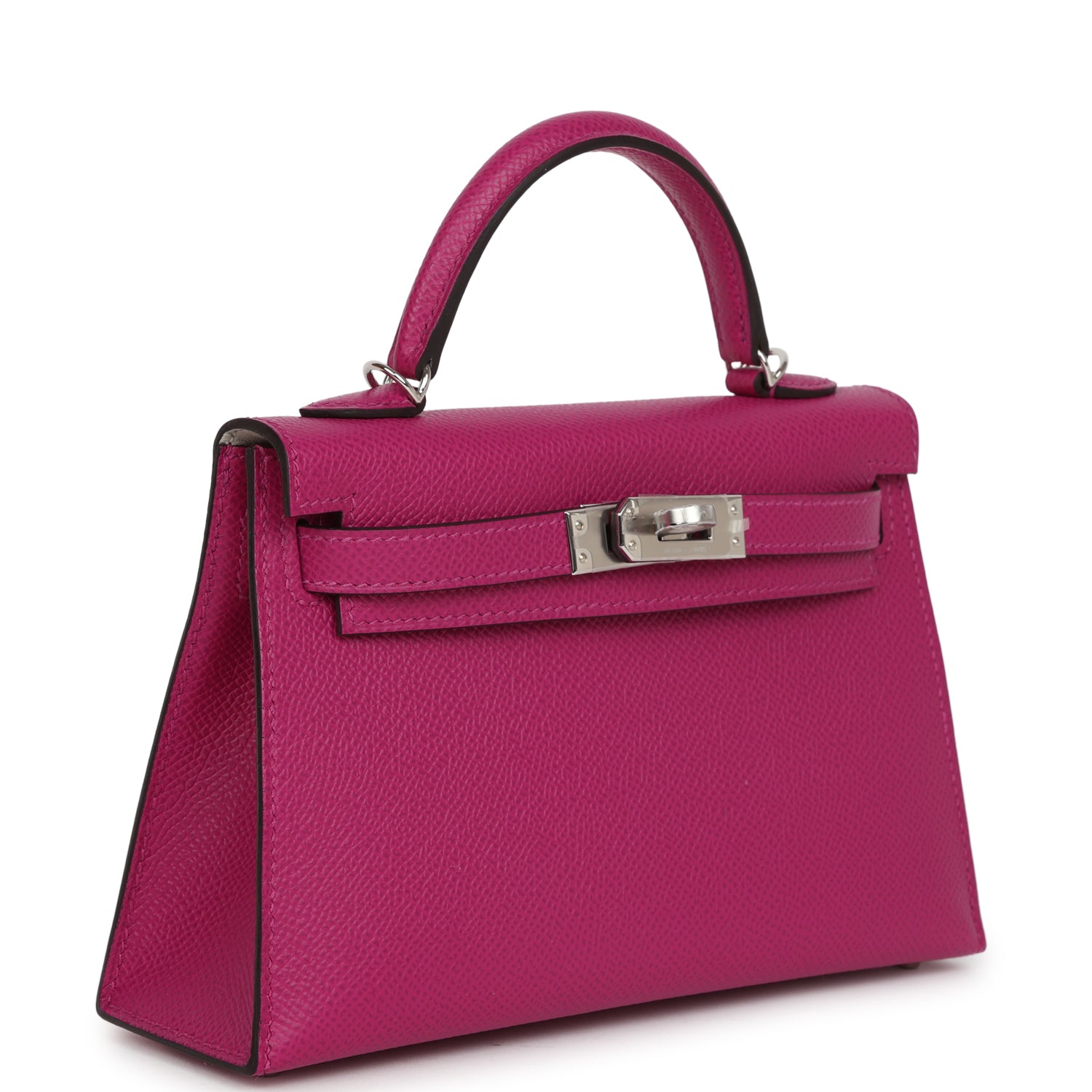 Hermès Special Order (HSS) Kelly Sellier 20 Rose Pourpre Verso Epsom Palladium Hardware