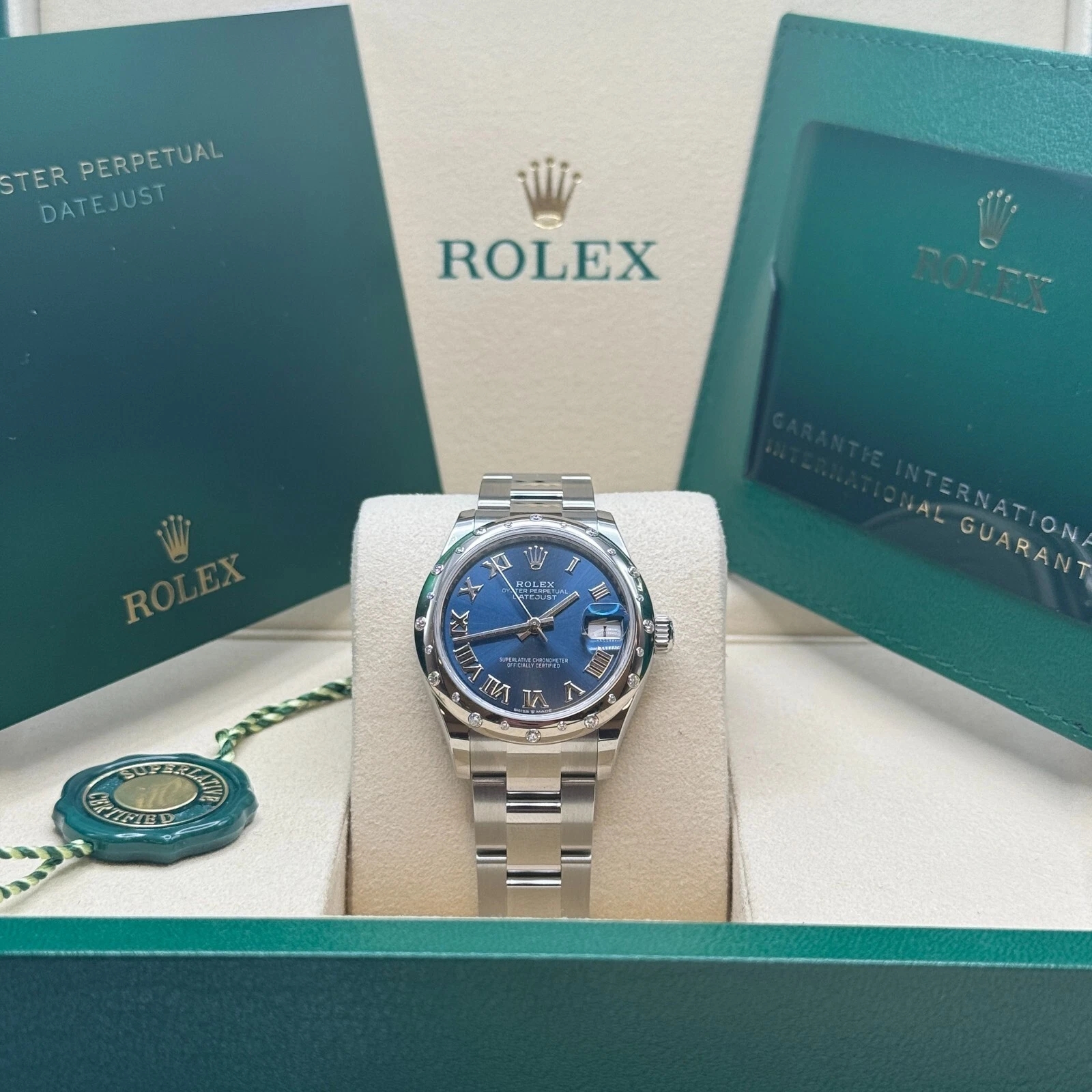 【Super Clone】ROLEX Datejust m278344-0035/0036 Bright Blue Dial 31mm Domed Diamond Oyster Watch