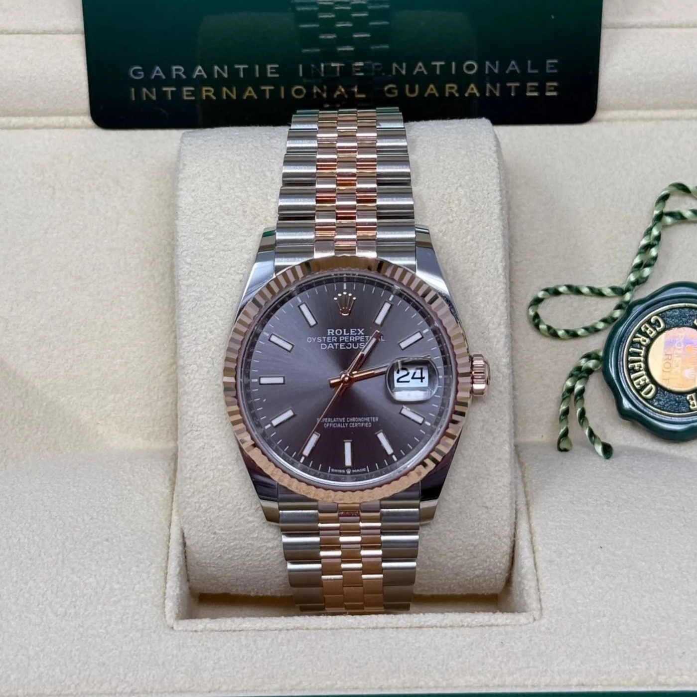 【Super Clone】ROLEX  Datejust 36mm 126231 Slate/Gray Dial Oystersteel and 18K Rose gold Oyster Bracelet