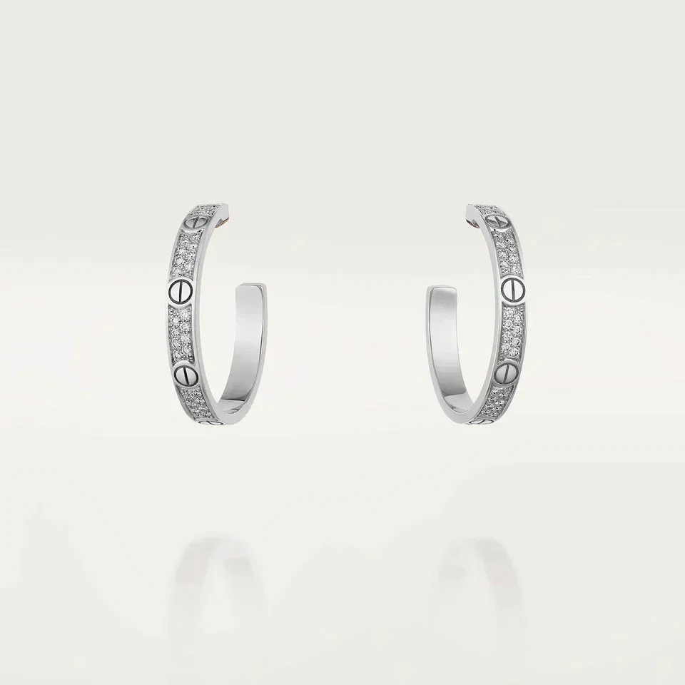 Regalia jewelryLOVE DIAMOND SILVER HOOP EARRINGS