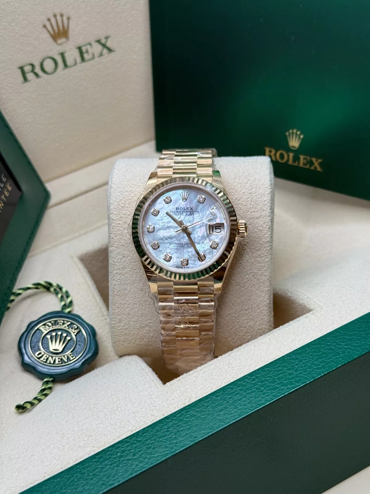 【Super Clone】ROLEX Datejust m278278-0010 Mother-of-Pearl 31mm Dial President Bracelet Watch