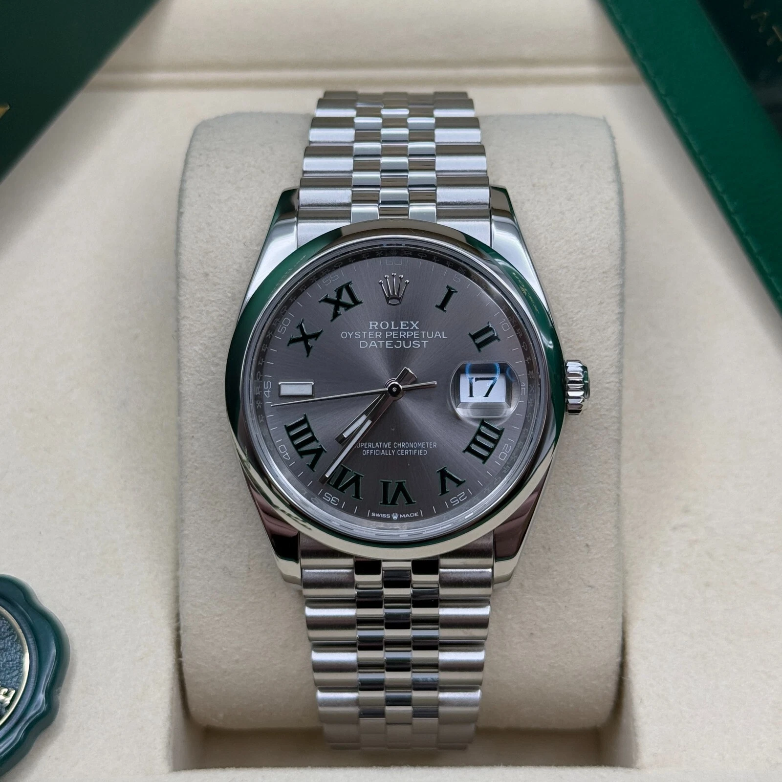 【Super Clone】ROLEX  Datejust 36mm 126200 Oyster Perpetual Wimbledon Dial Jubilee Stainless Steel