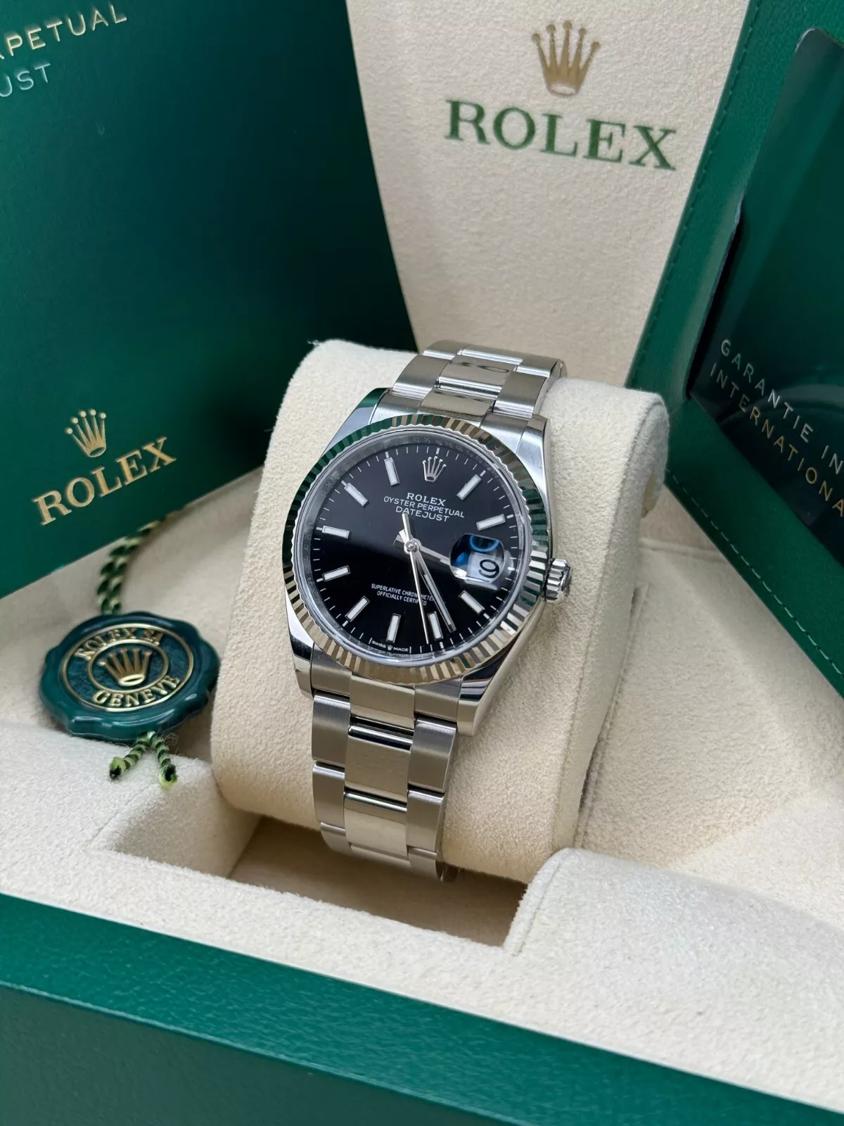 【Super Clone】 ROLEX  Datejust 36mm 126234 Black Index Jubilee Stainless Steel Mens Watch