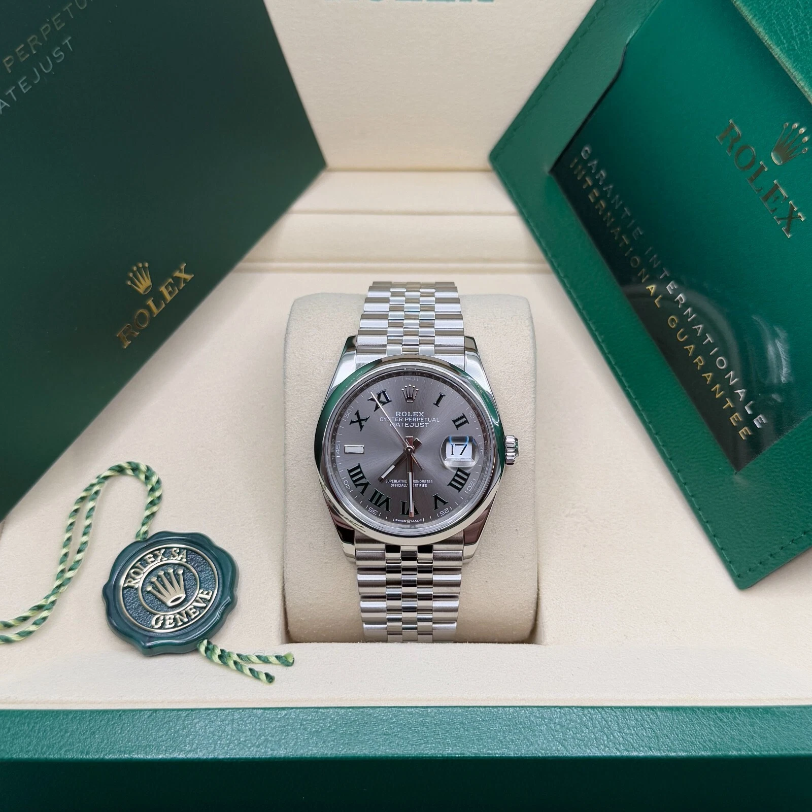 【Super Clone】ROLEX  Datejust 36mm 126200 Oyster Perpetual Wimbledon Dial Jubilee Stainless Steel
