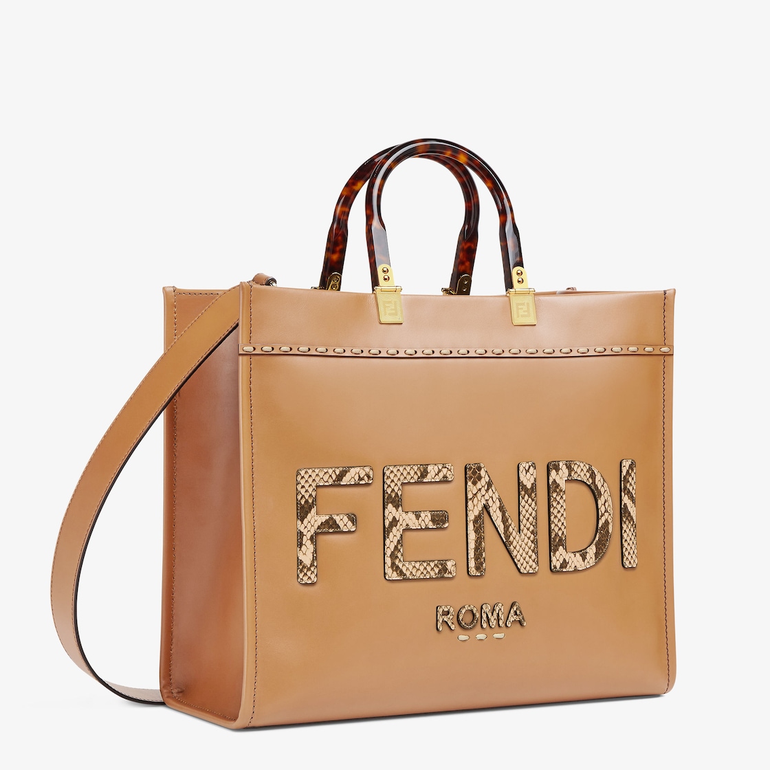 Fendi Sunshine Medium Snakeskin Shopping Bag