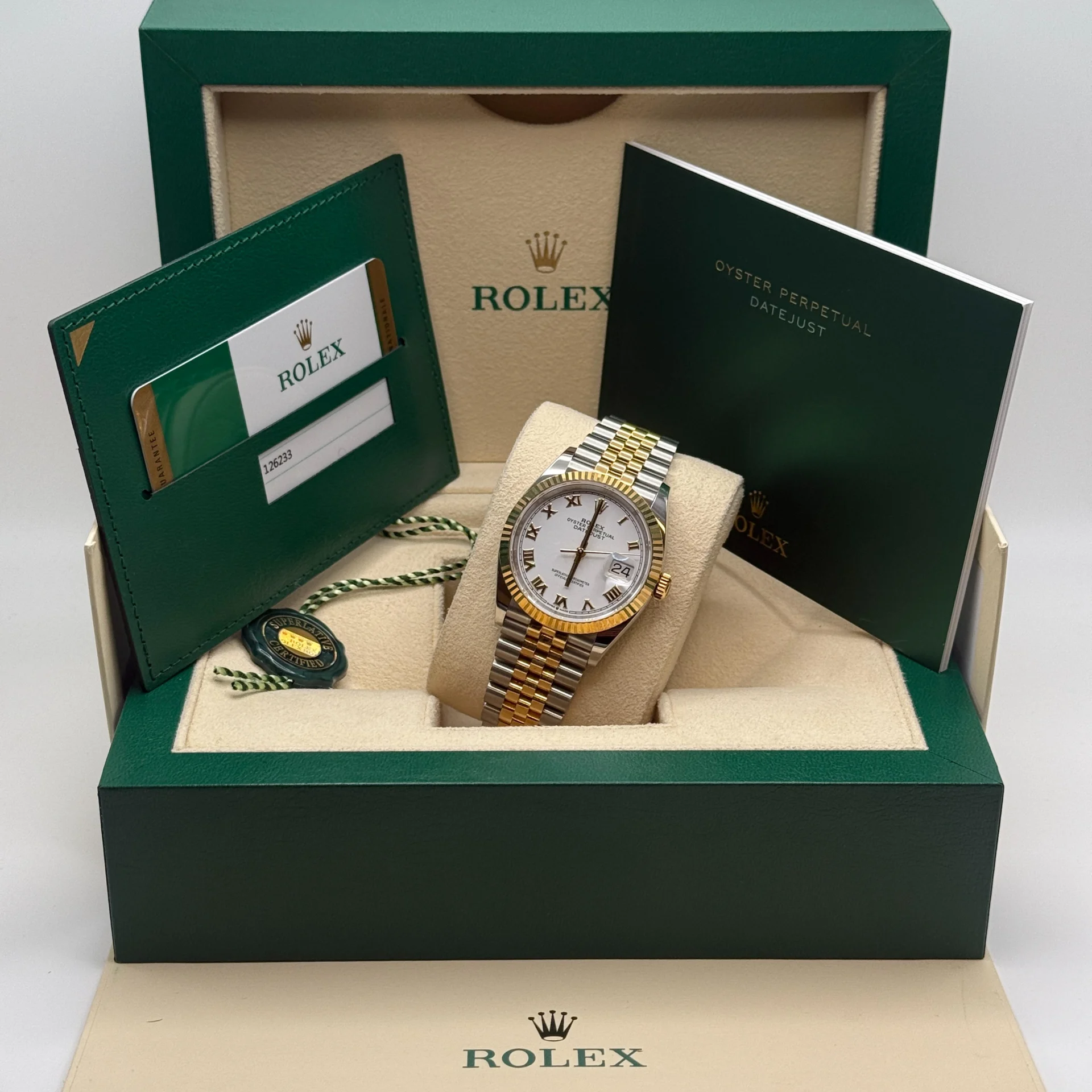 【Super Clone】ROLEX  Datejust 36mm 126233 White Dial Oyster Bracelet Watch