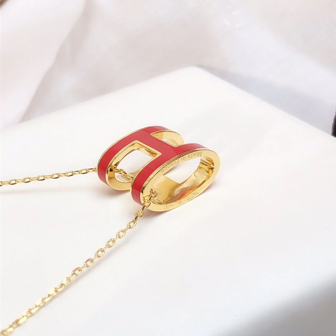 Regalia jewelryHM CLIC RED ENAMEL GOLD NECKLACE