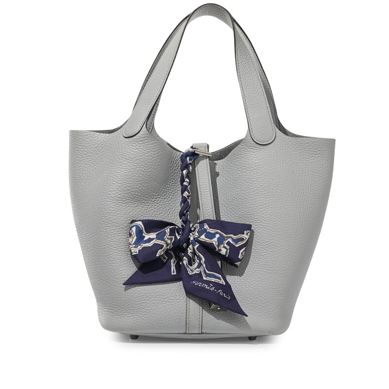 Hermès Bleu Pale Clemence Picotin Lock 22 Palladium Hardware