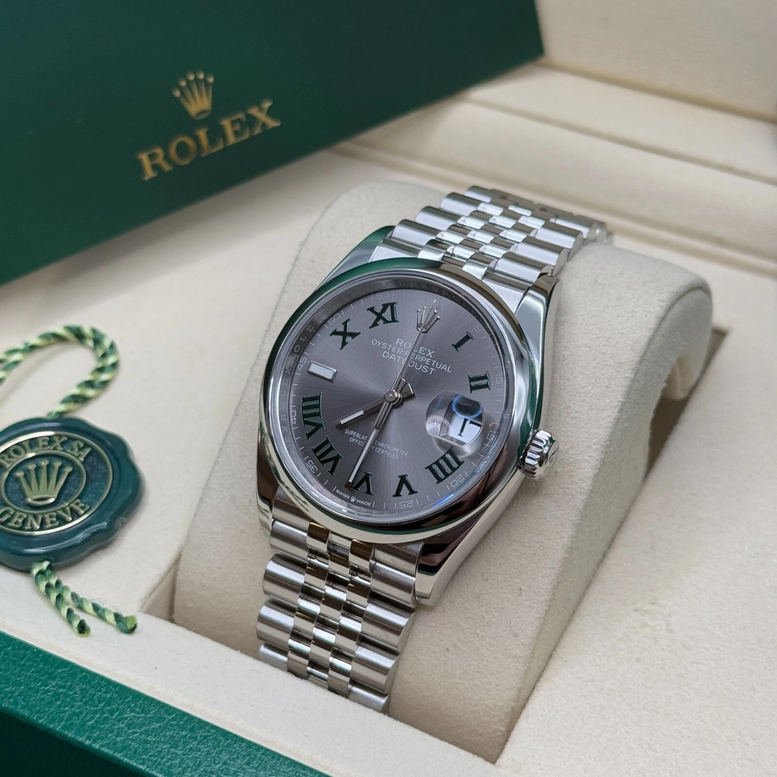 【Super Clone】ROLEX  Datejust 36mm 126200 Oyster Perpetual Wimbledon Dial Jubilee Stainless Steel