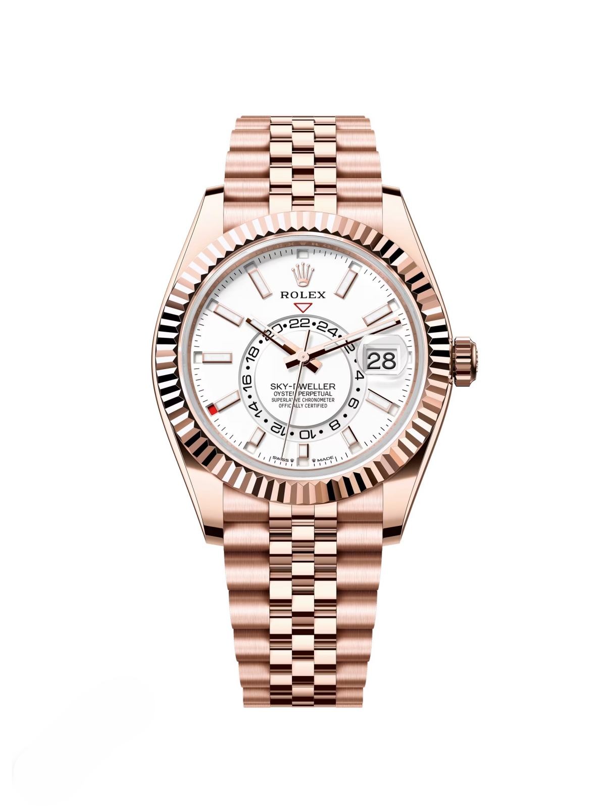 【Super Clone】ROLEX Sky-Dweller 42mm 336935-0003/0007 Rose Gold White Dial Oyster