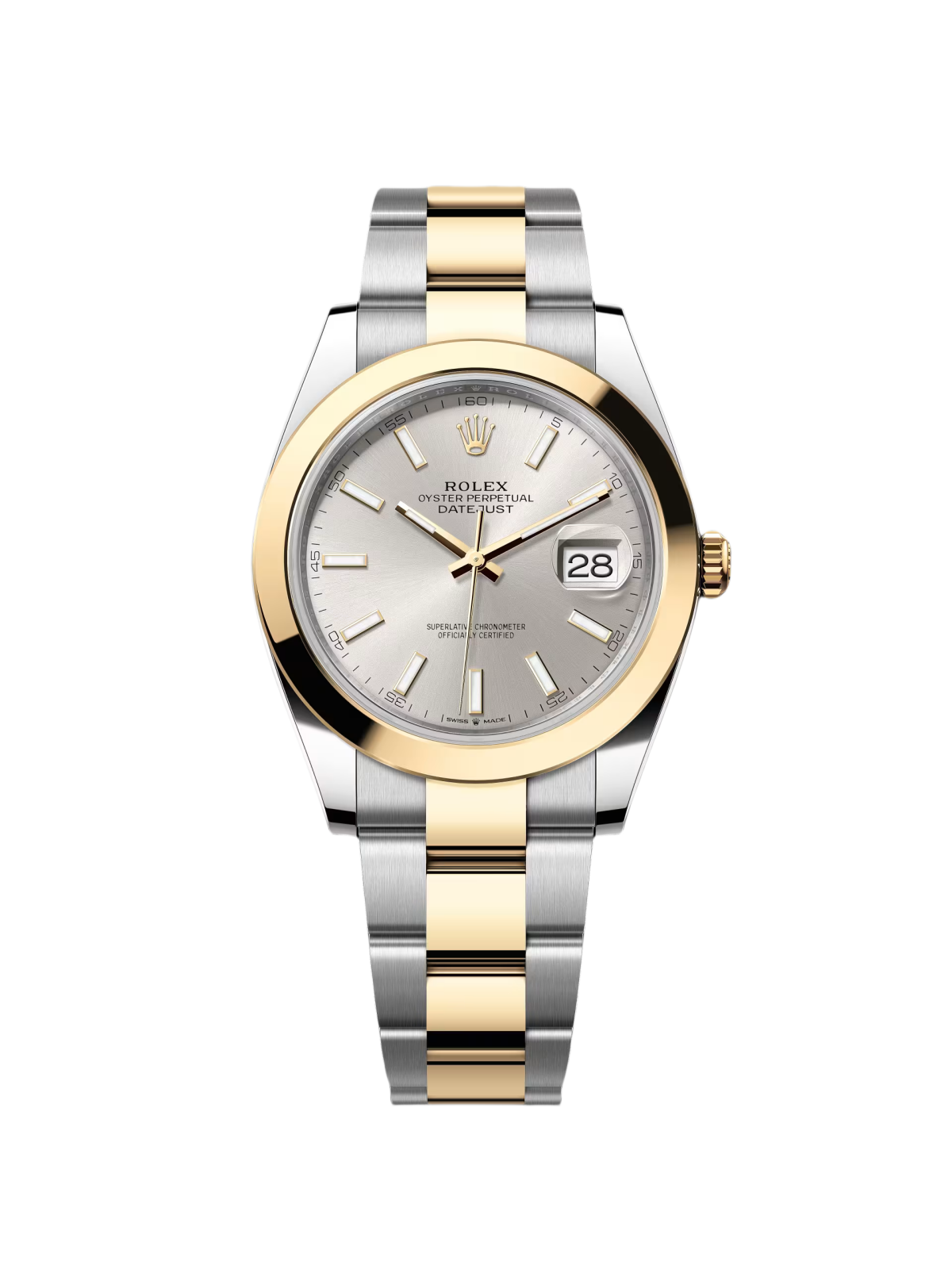 【Super Clone】ROLEX Datejust 41mm 126303 Silver Index Oyster Steel and Yellow Gold Mens Watch