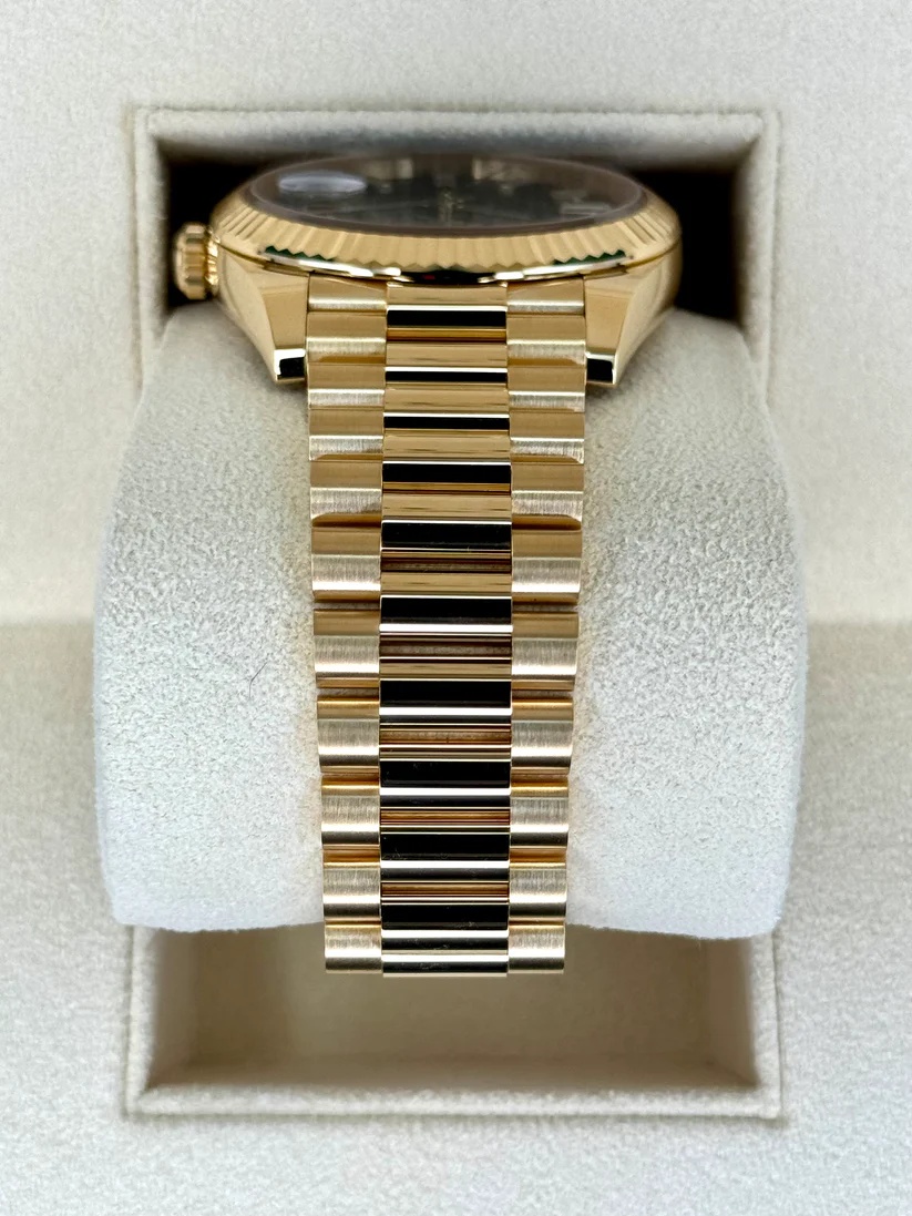 【Super Clone】ROLEX Yellow Gold President Day Date 40mm Onyx Diamond Dial - 228238
