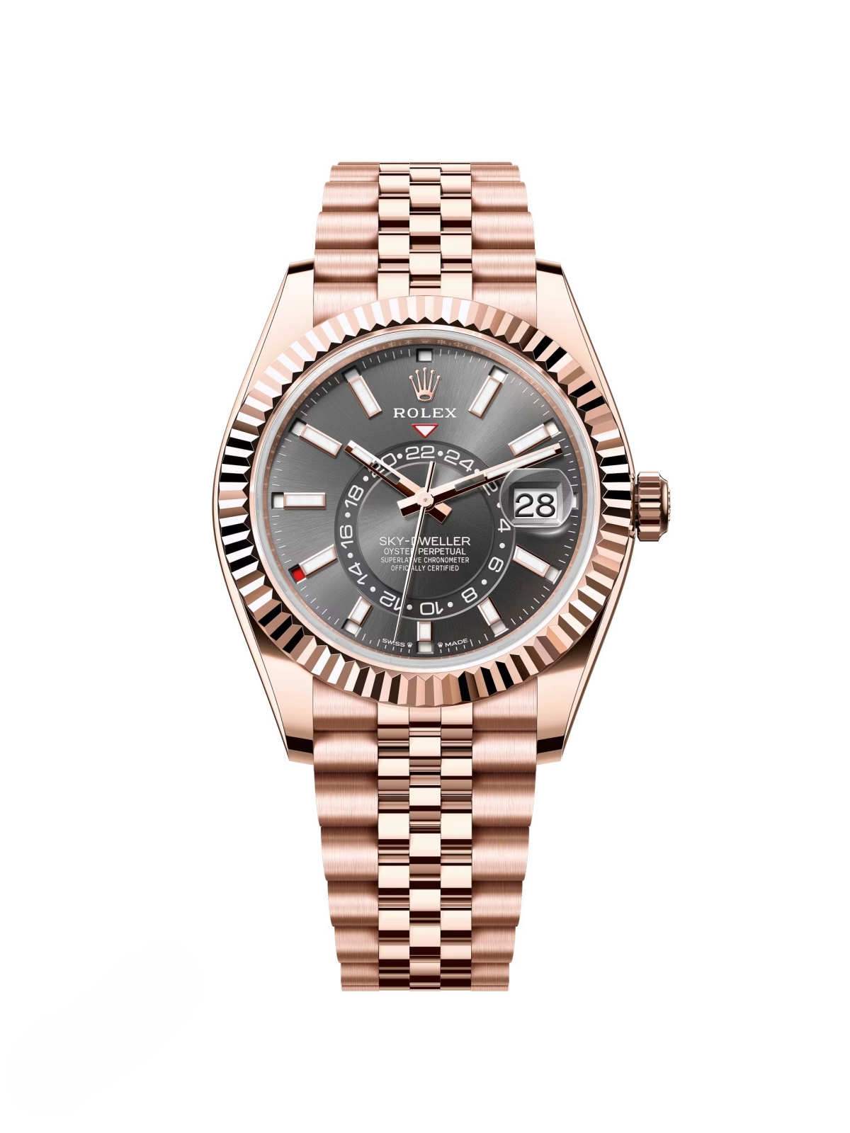 【Super Clone】ROLEX Sky-Dweller 42mm 336935-0004/0008 Rose Gold Rhodium Dial Oyster