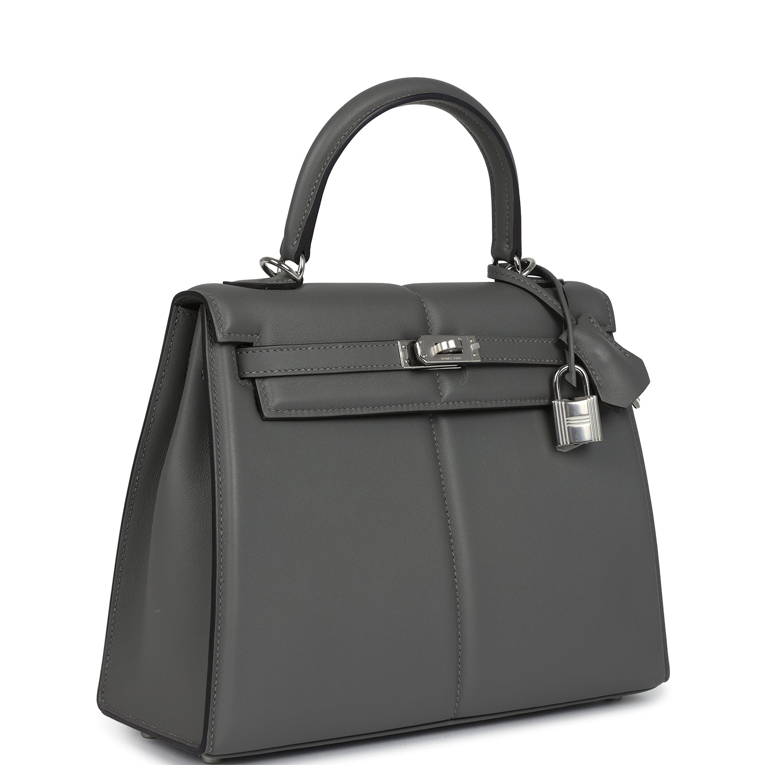 Hermès Kelly Sellier 25 Gris Meyer Swift Palladium Hardware