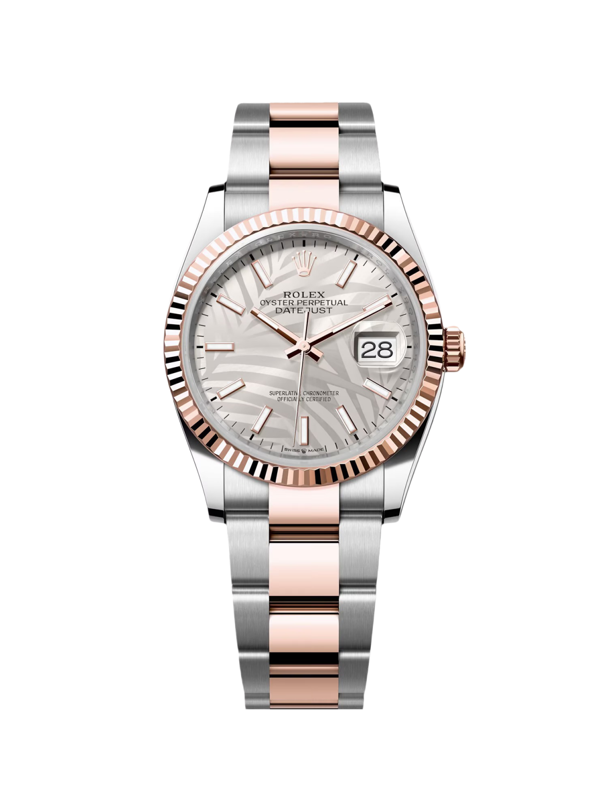 【Super Clone】ROLEX  Datejust 36mm 126231 Silver Palm Motif Dial Oyster Bracelet