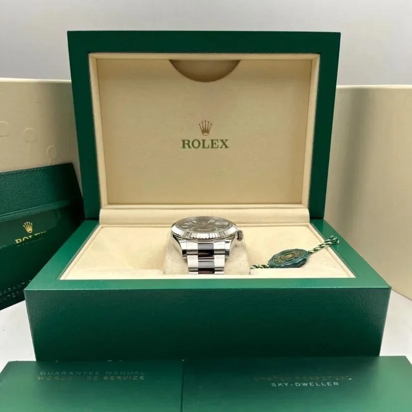【Super Clone】ROLEX  Sky-Dweller 42mm 336934-0001/0002 Stainless Steel Green Dial Oyster