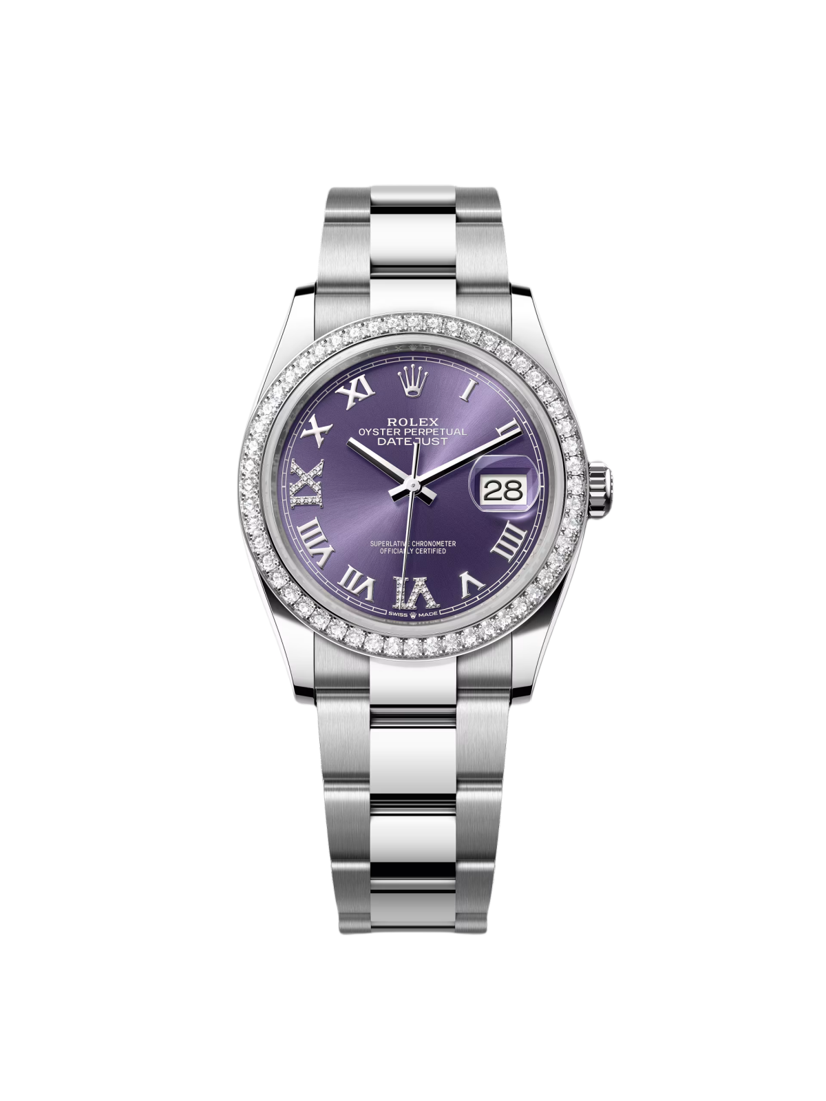 【Super Clone】ROLEX  Datejust 36mm 126284 Aubergine Dial Jubilee Bracelet