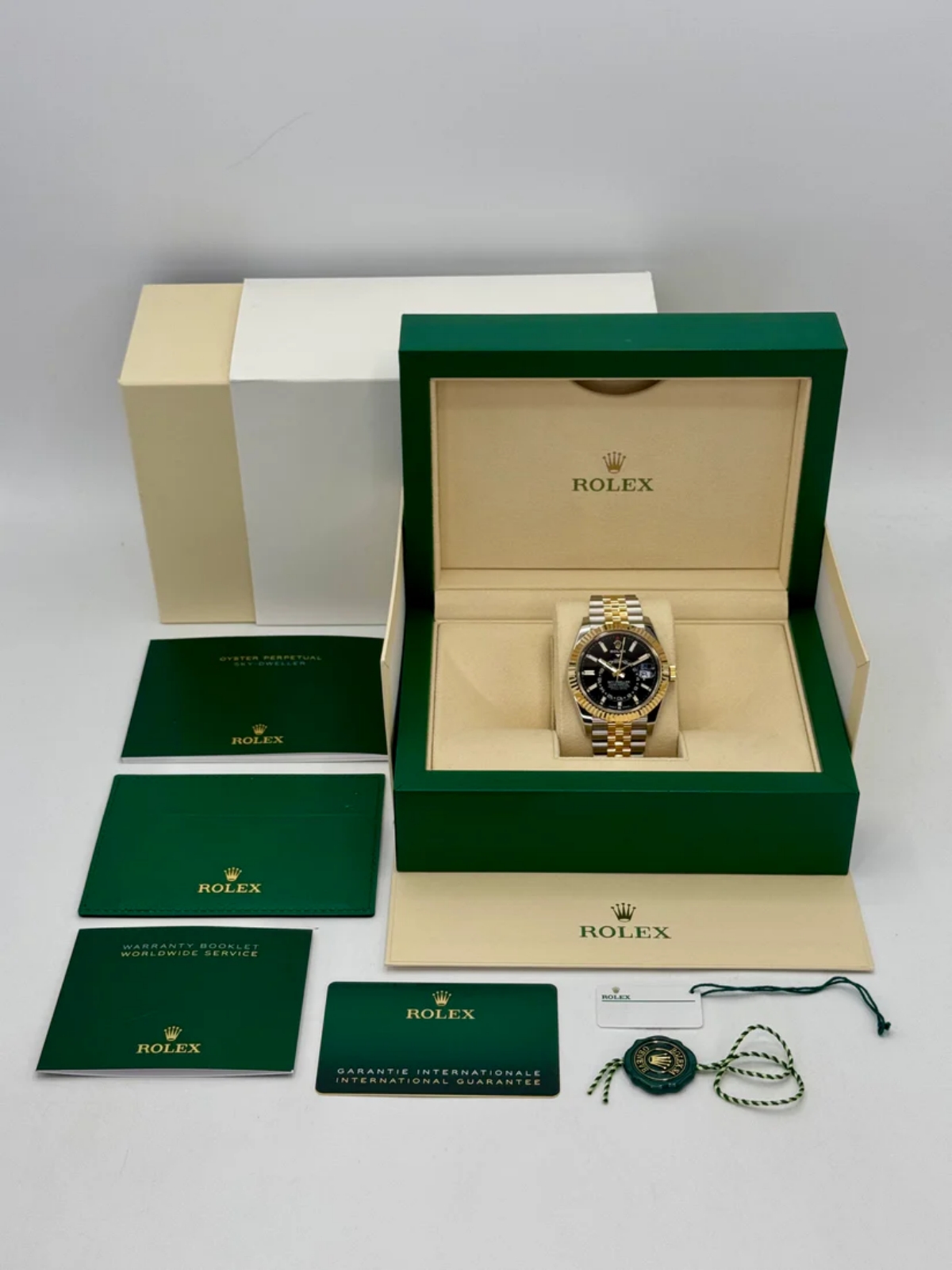 【Super Clone】ROLEX  Sky-Dweller 42mm 336933-0003/0004 Two-Tone Yellow Gold Black Dial Jubilee