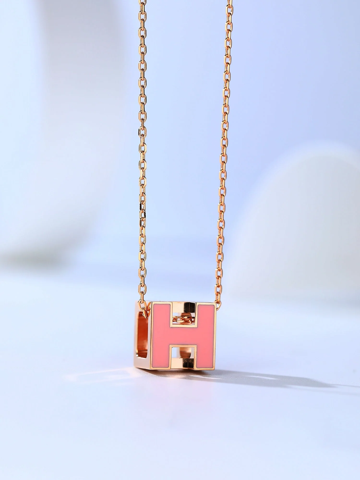 Regalia jewelryH CAGE PINK GOLD NECKLACE