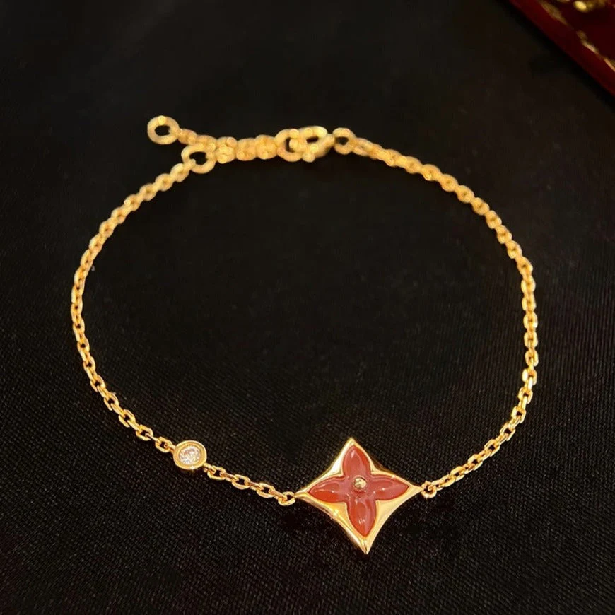Regalia jewelryCOLOR STAR CARNELIAN PINK GOLD DIAMOND BRACELET