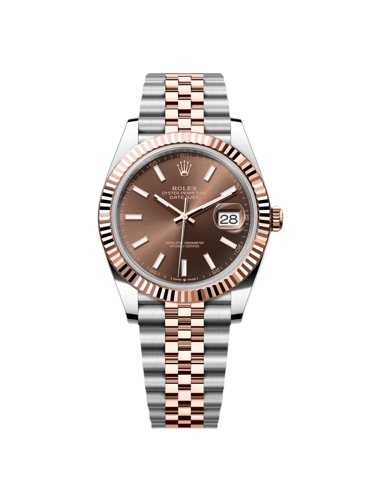 【Super Clone】ROLEX Datejust 41mm 126331 Chocolate Index Jubilee Steel and Everose Gold Watch