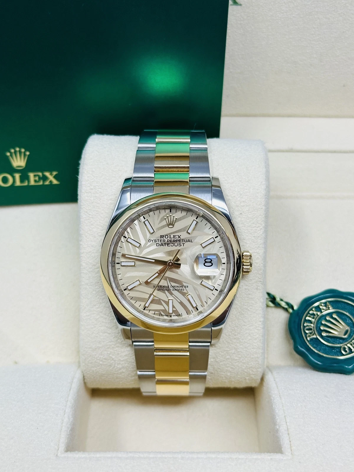 【Super Clone】ROLEX  Datejust 36mm 126203 Golden Dial Domed Bezel Oyster Bracelet