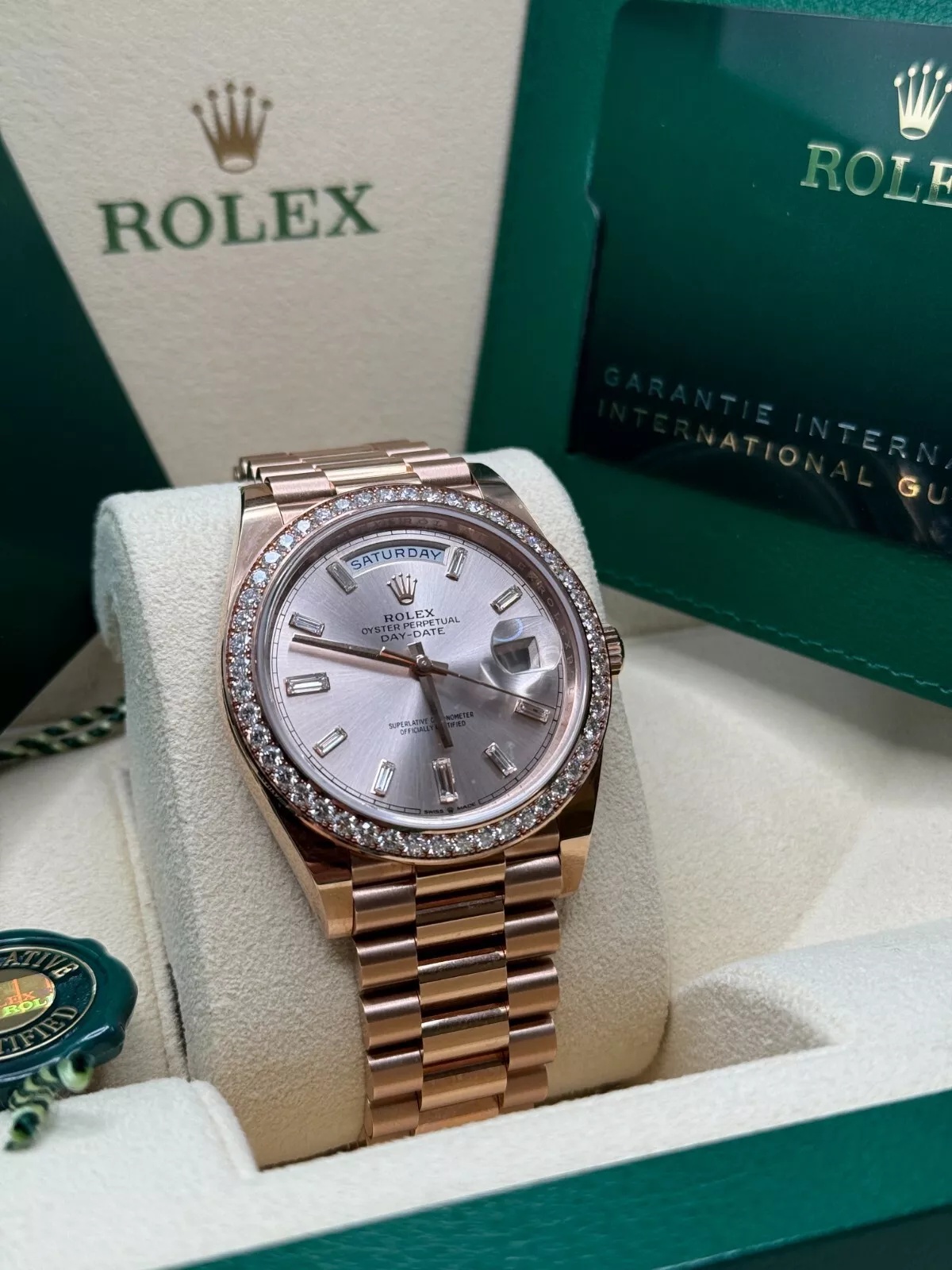【Super Clone】ROLEX Day-Date 40mm Sundust Diamonds Dial 228345rbr-0007