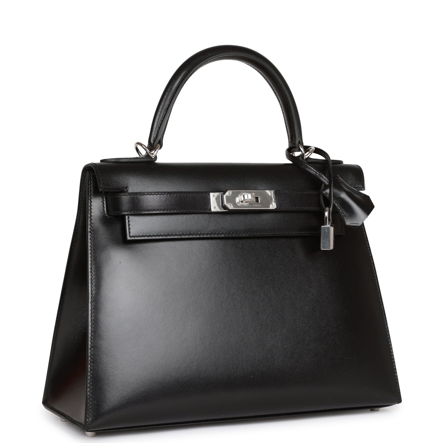 Hermès Kelly Sellier 28 Black Box Palladium Hardware