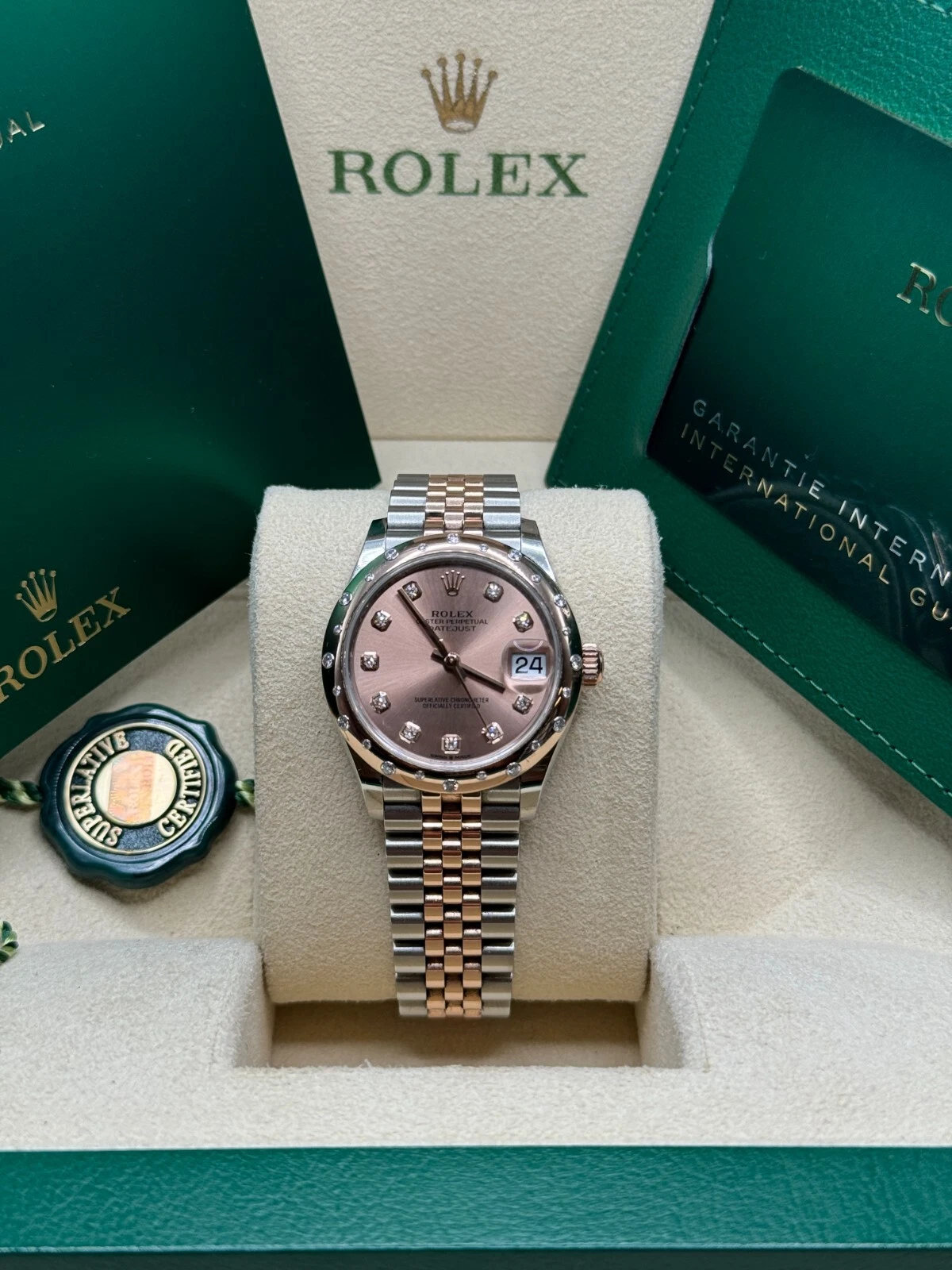 【Super Clone】RLX Datejust m278341-0023/0024 Rosé Dial 31mm Oyster Bracelet