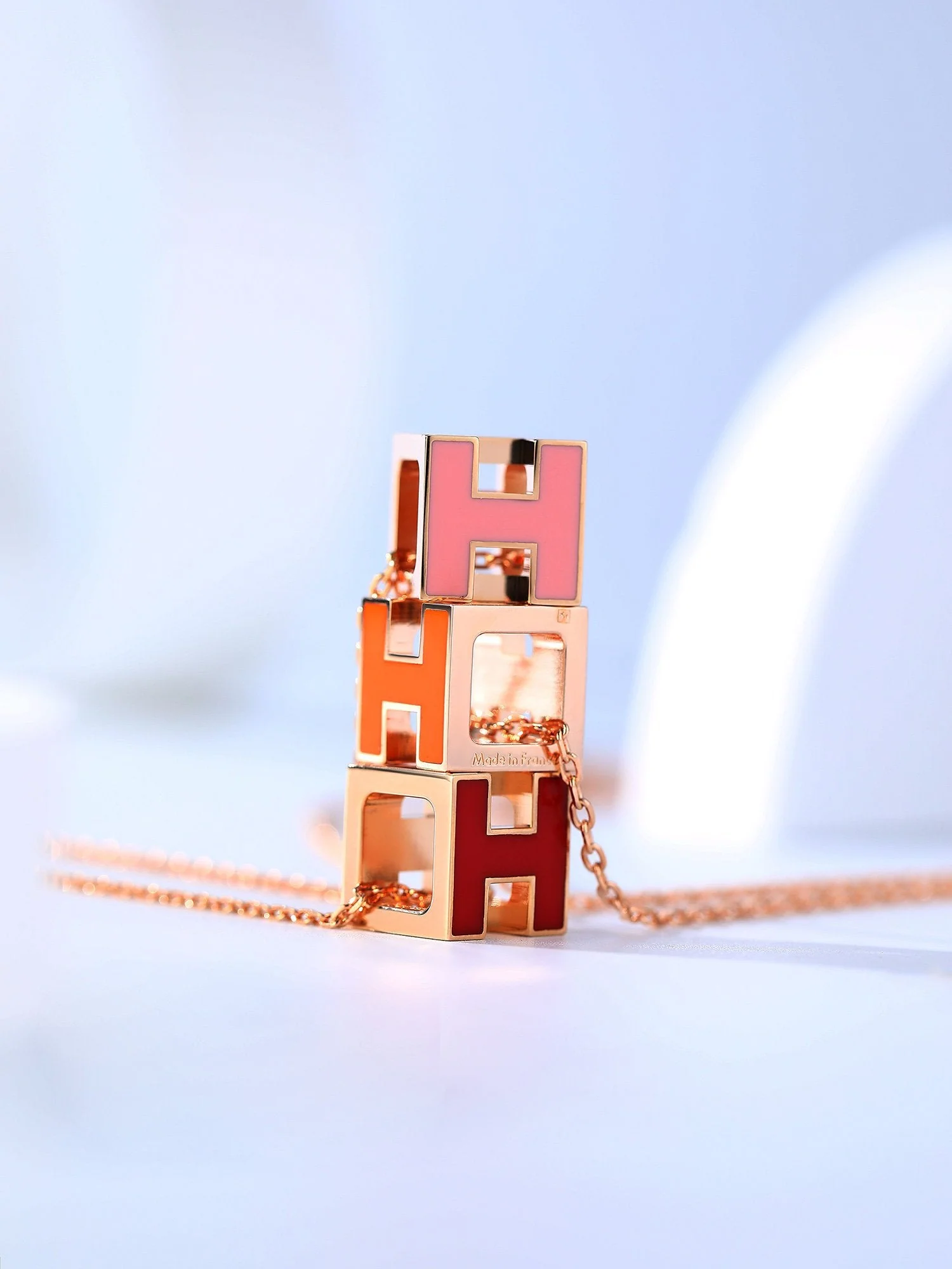 Regalia jewelryH CAGE PINK GOLD NECKLACE