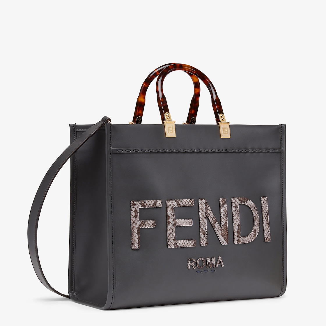 Fendi Sunshine Medium Snakeskin Shopping Bag