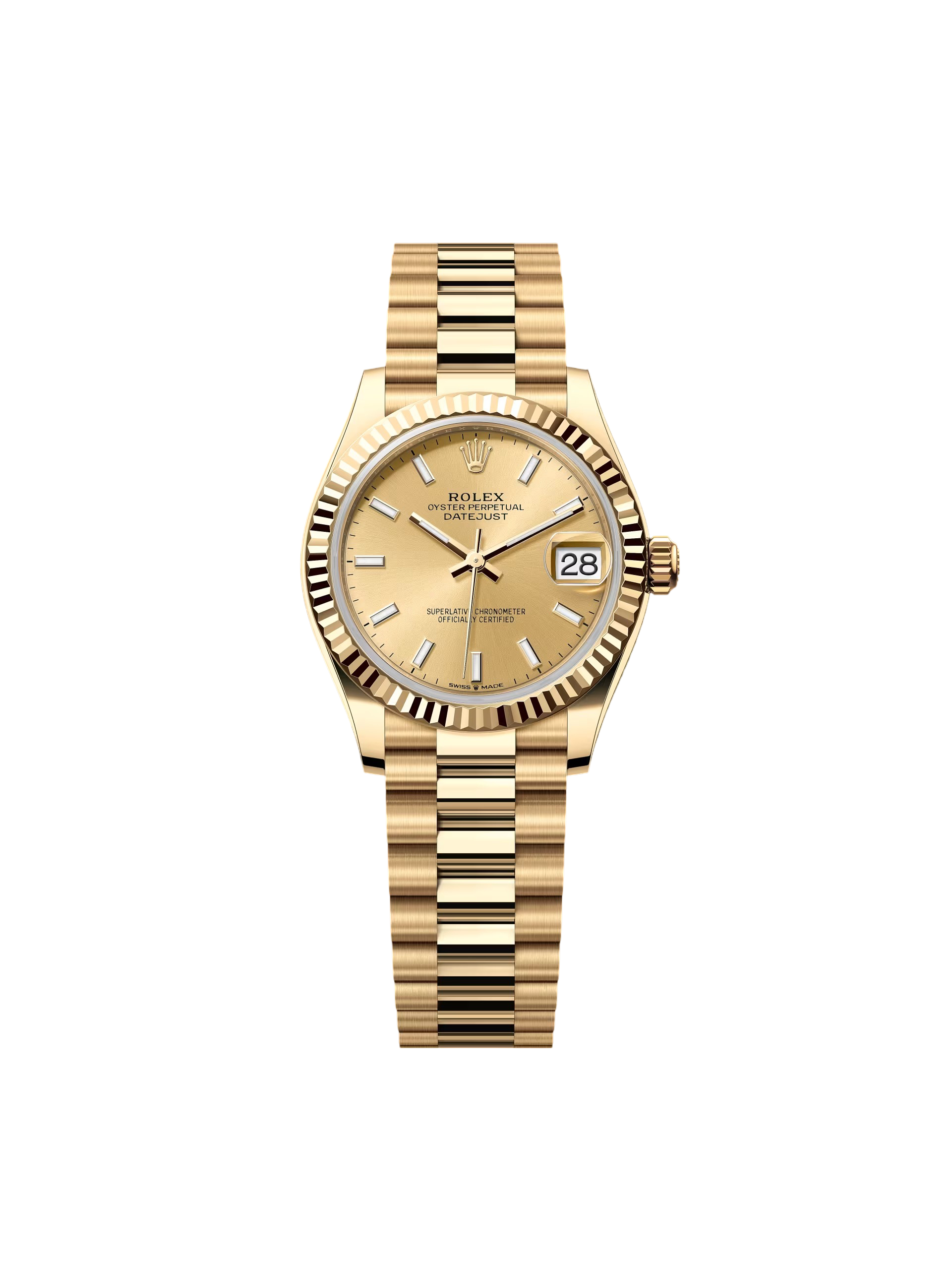 【Super Clone】ROLEX Datejust m278278-0040 Champagne 31mm Dial President Bracelet Watch
