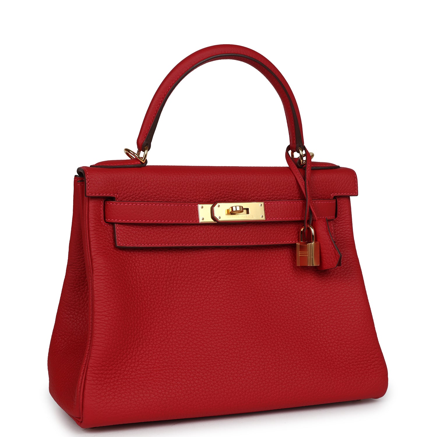 Hermès Kelly Retourne 28 Vermillion Clemence Gold Hardware