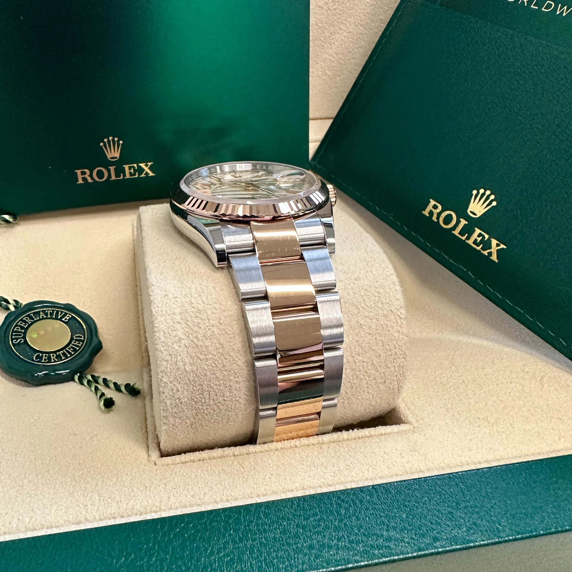 【Super Clone】ROLEX  Datejust 36mm 126231 Silver Palm Motif Dial Oyster Bracelet