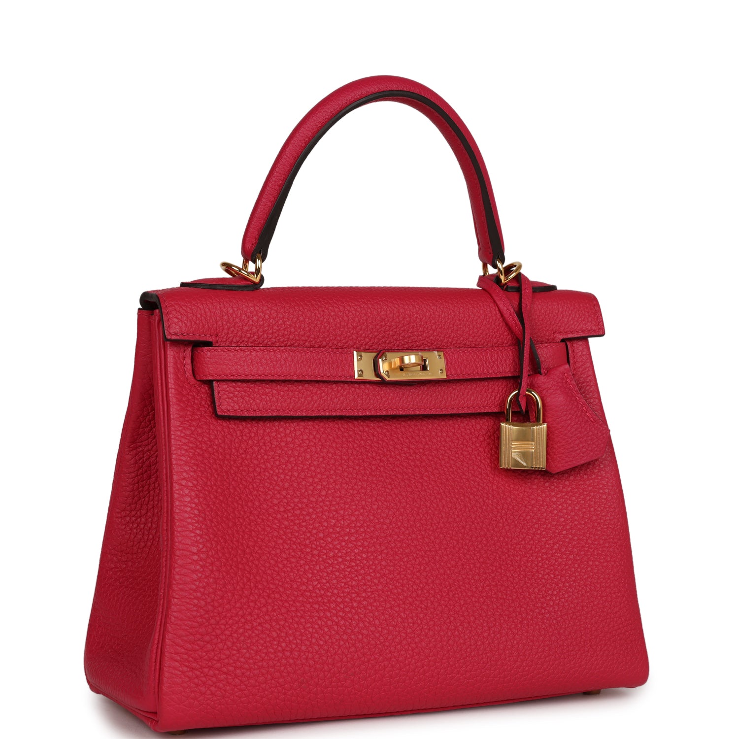 Hermès Kelly Retourne 25 Framboise Togo Gold Hardware
