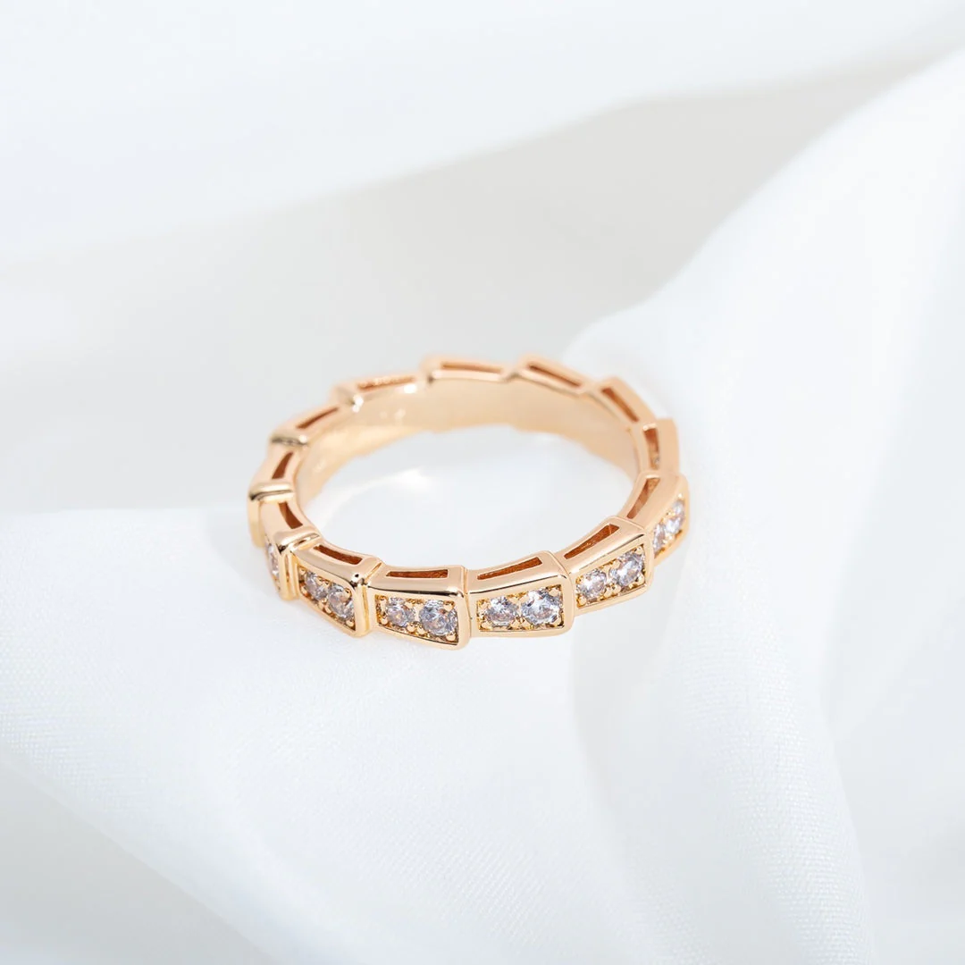 Regalia jewelrySERPENTI RING PINK GOLD DIAMOND PAVED 3MM